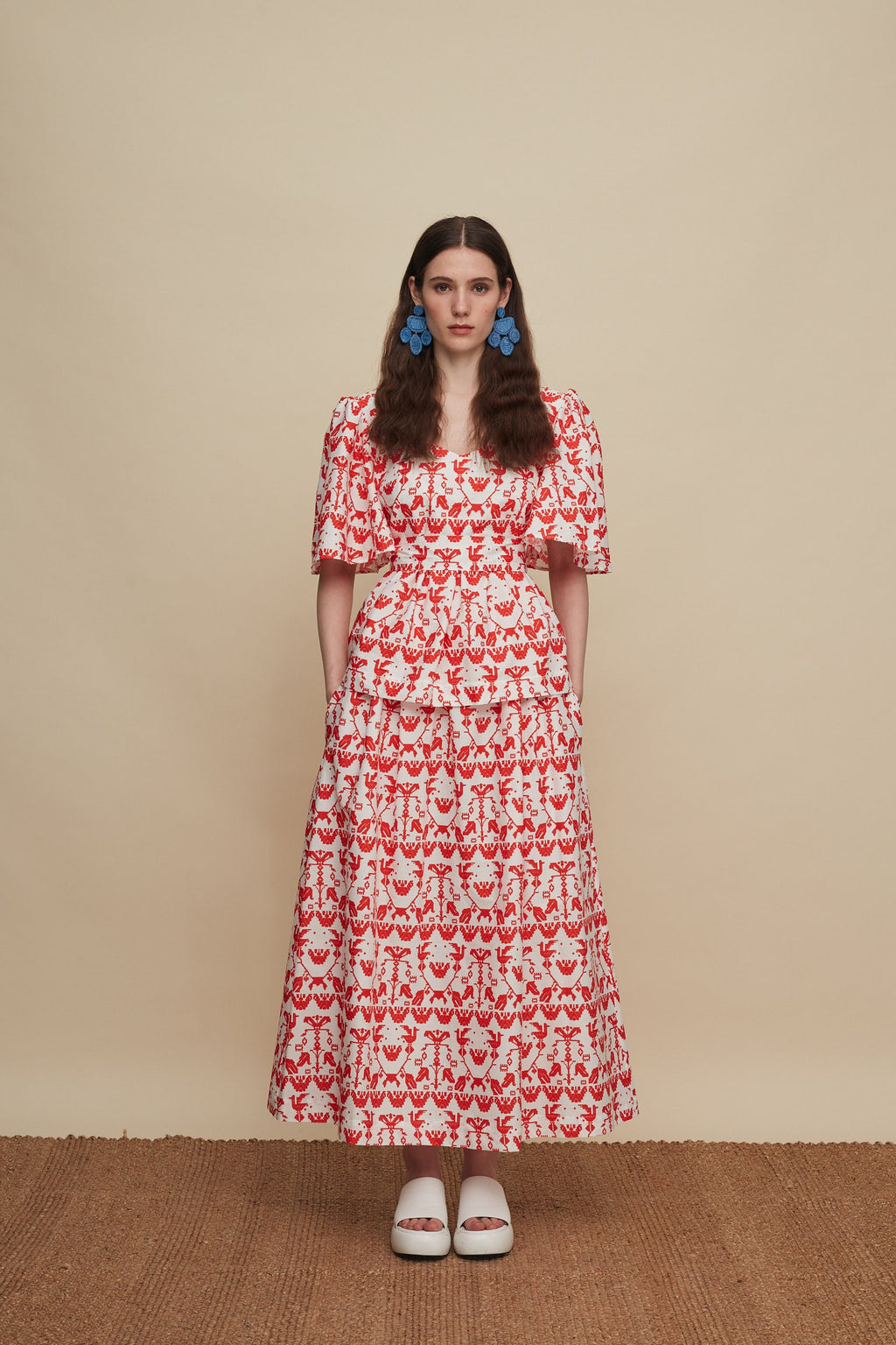AMNISOS MAXI SKIRT (BIRDS COMPLEX PRINT)