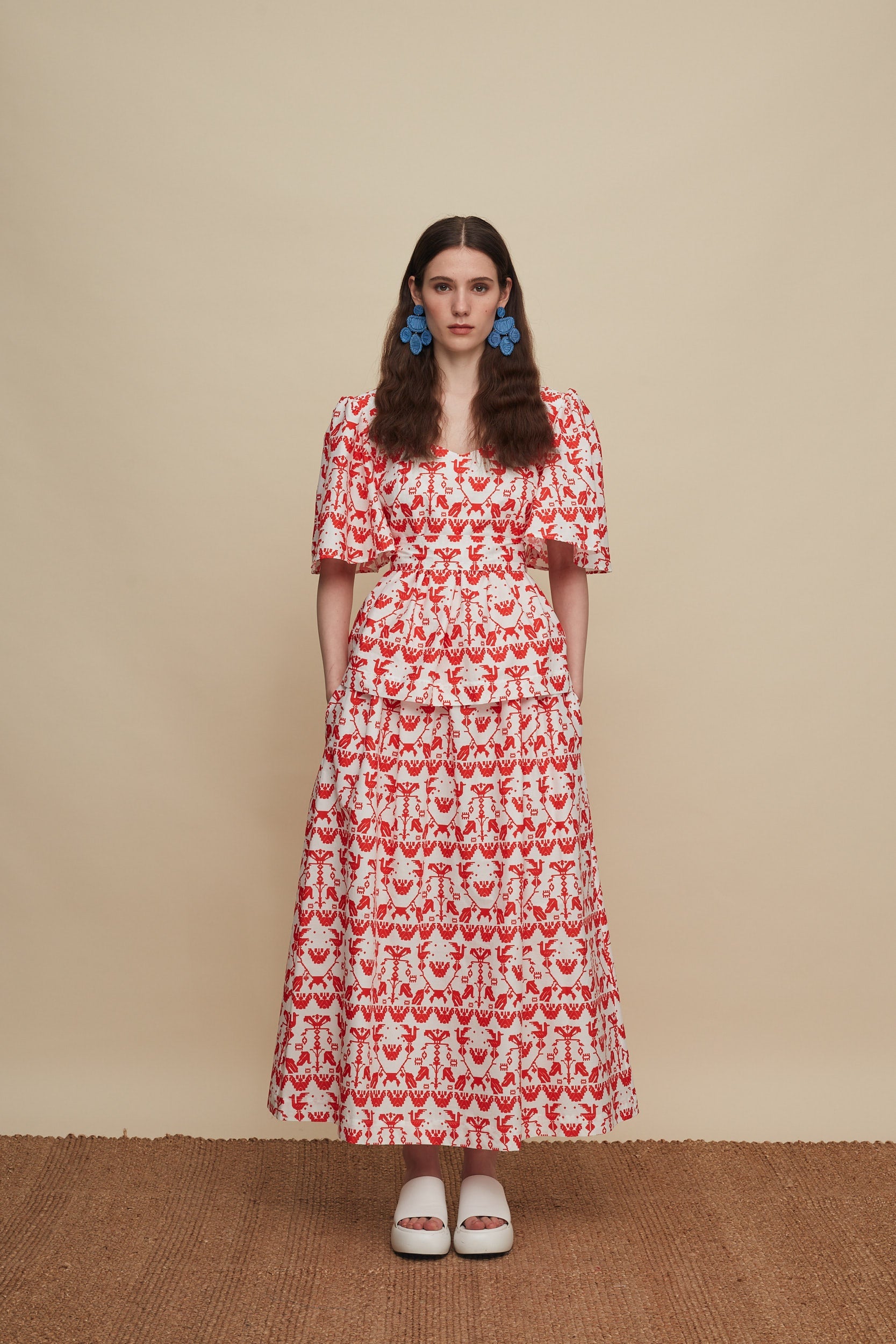 AMNISOS MAXI SKIRT (BIRDS COMPLEX PRINT)
