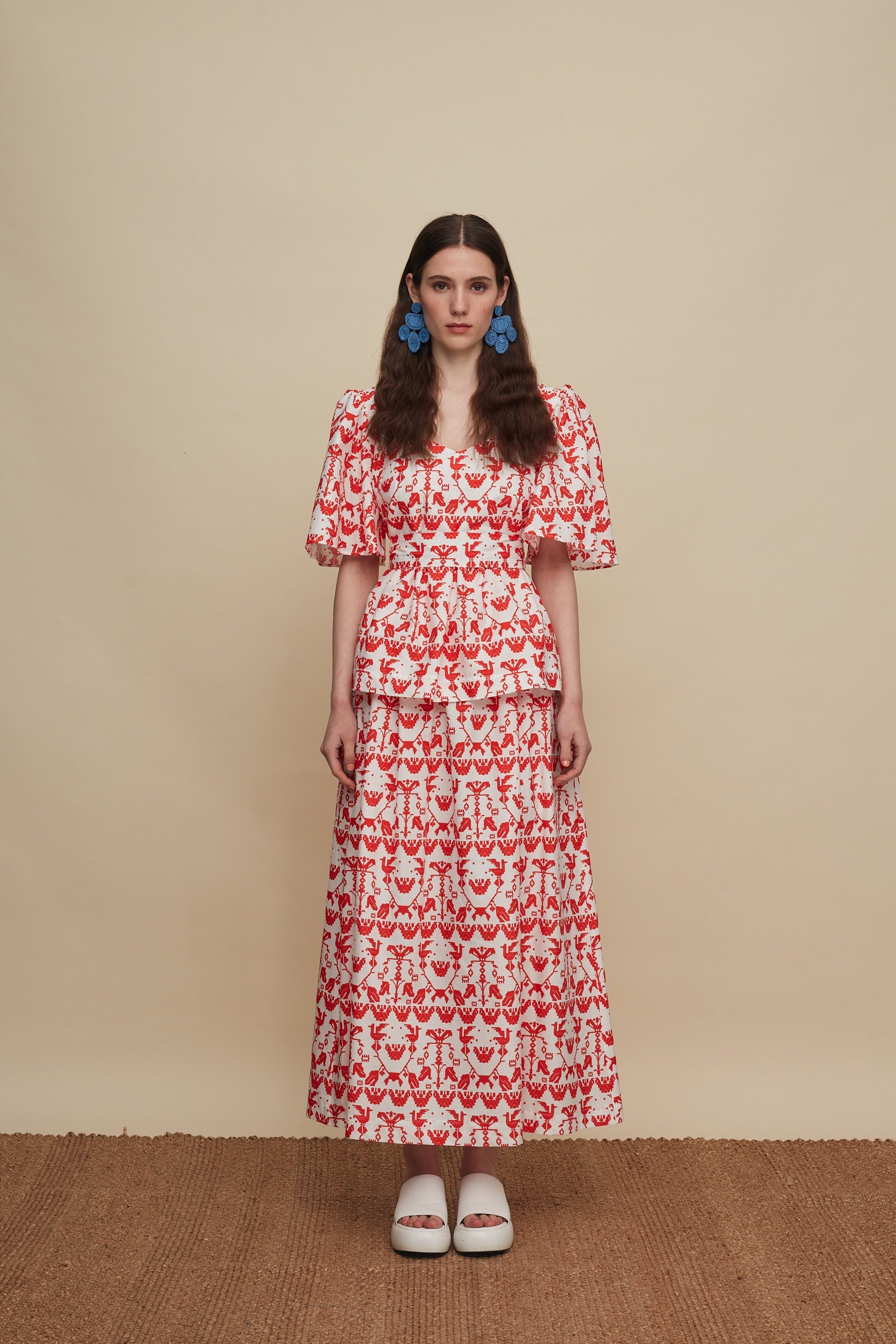 AMNISOS MAXI SKIRT (BIRDS COMPLEX PRINT)