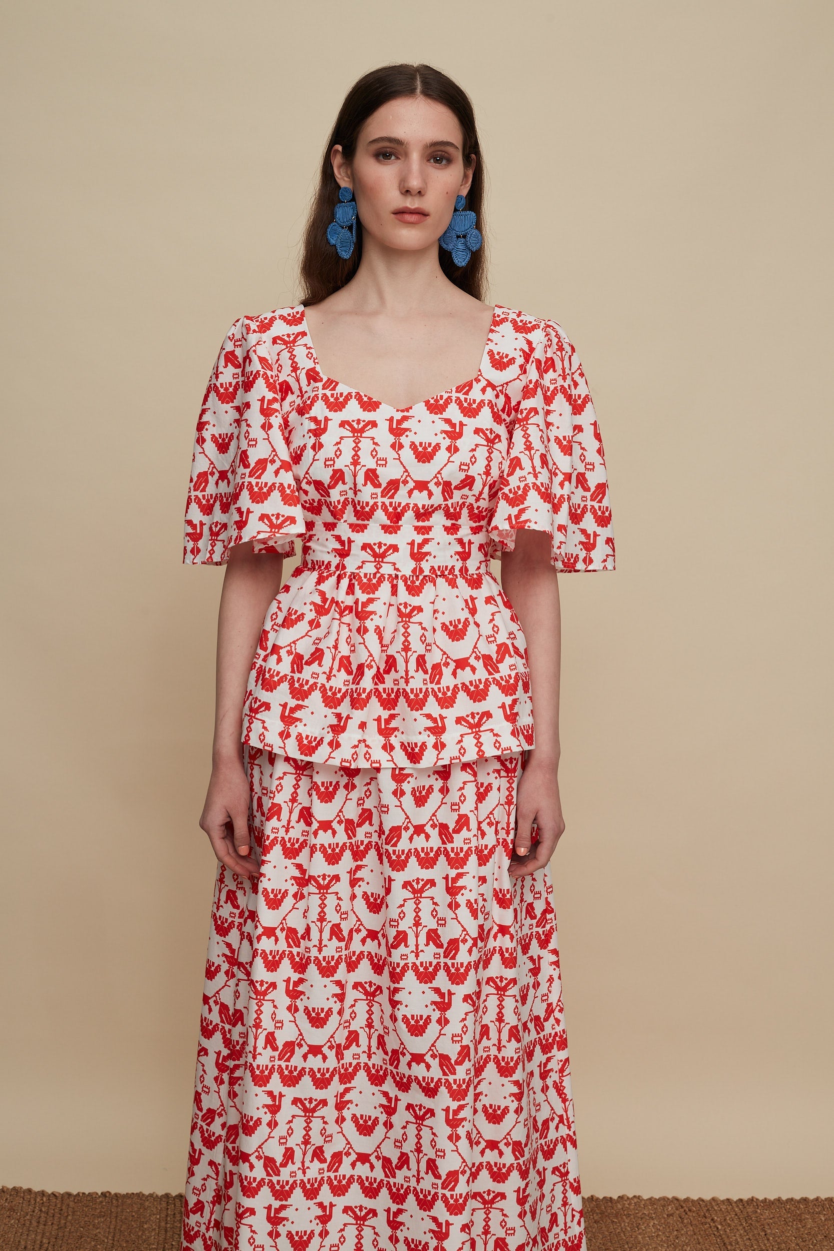 PYRGOS TOP (BIRDS COMPLEX PRINT)