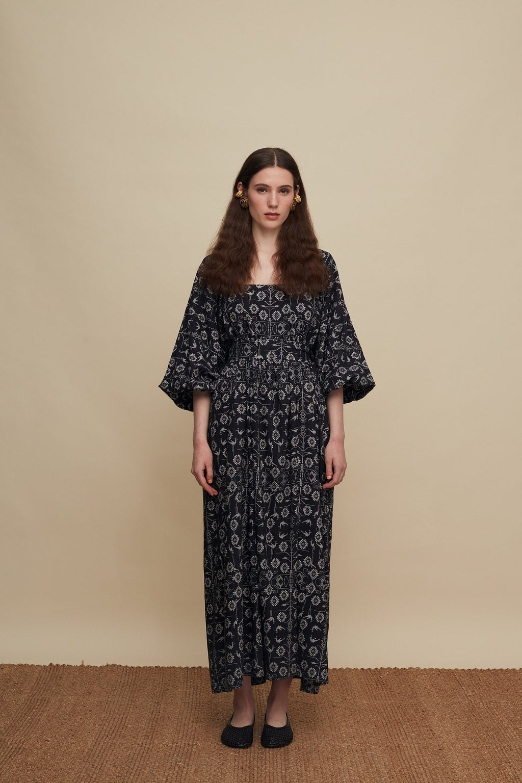 RETHYMNO MAXI DRESS (TREE OF LIFE B/W PRINT)