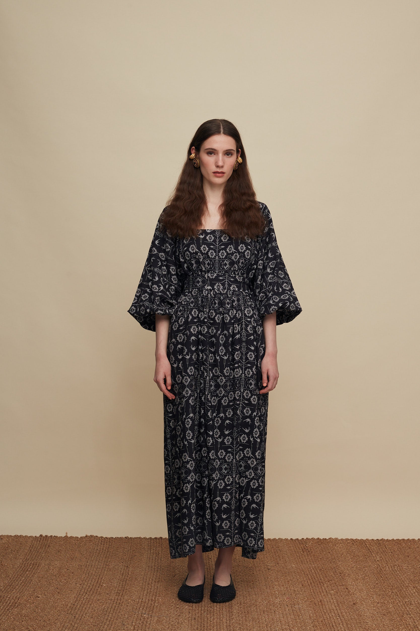 RETHYMNO MAXI DRESS (TREE OF LIFE B/W PRINT)