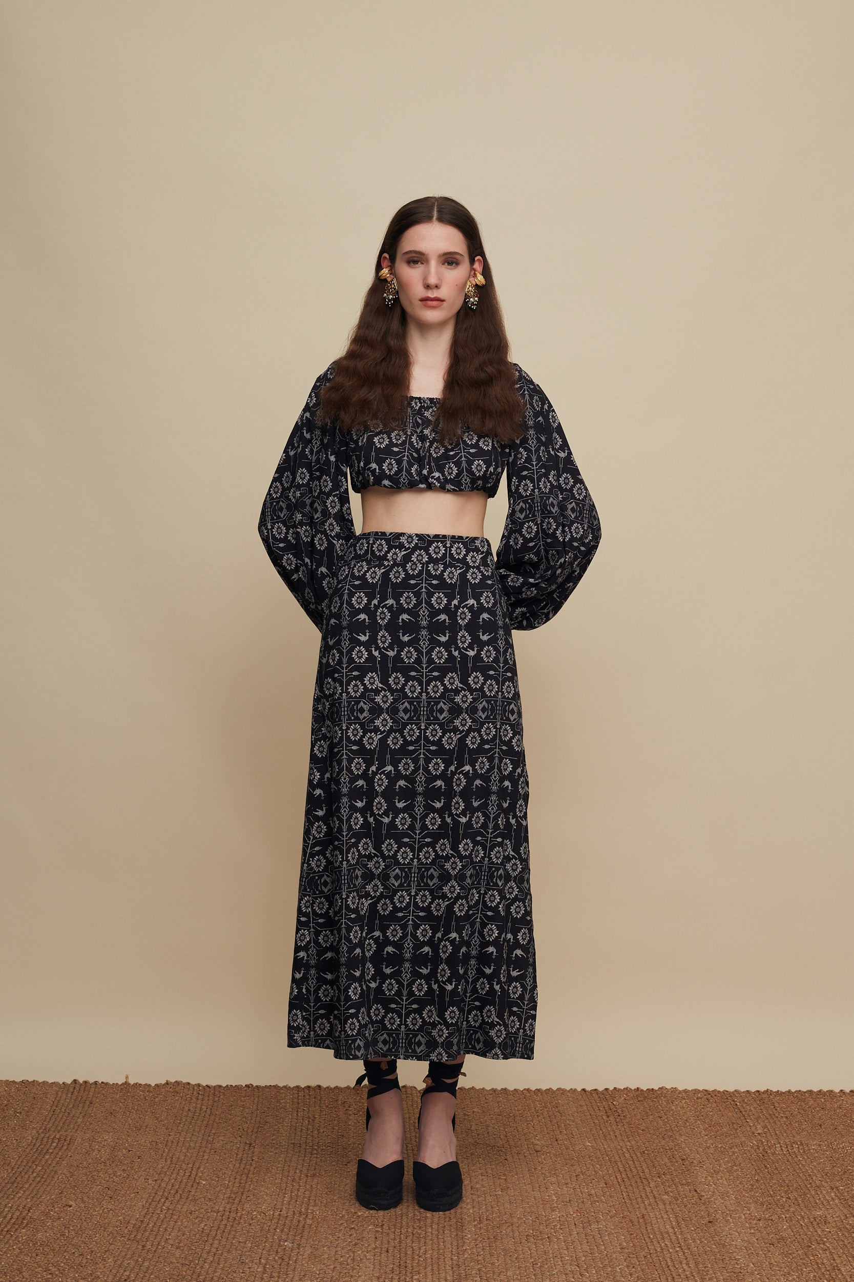 ANOGIA SKIRT (TREE OF LIFE B/W PRINT)