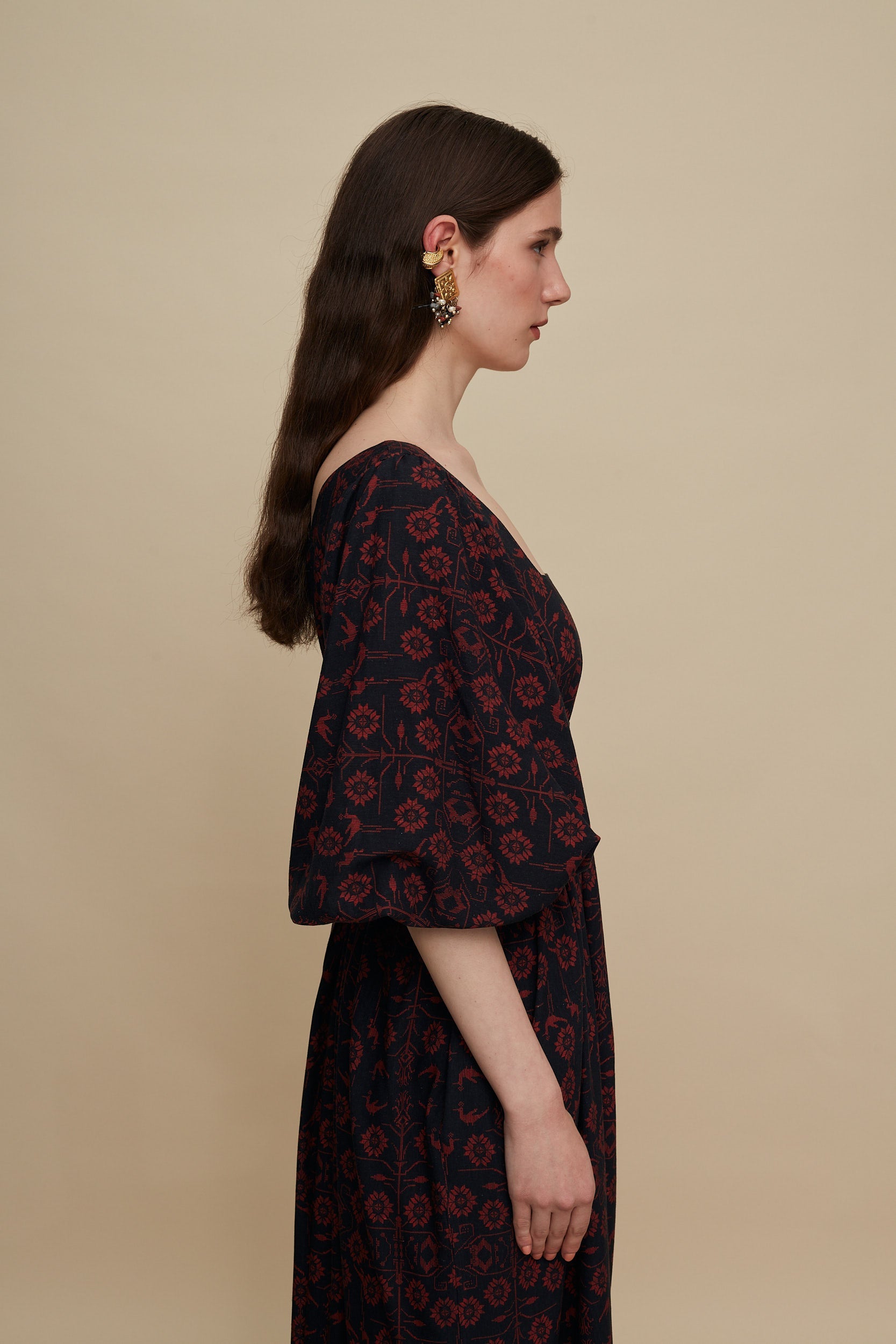 RETHYMNO MAXI DRESS (TREE OF LIFE B/R PRINT)