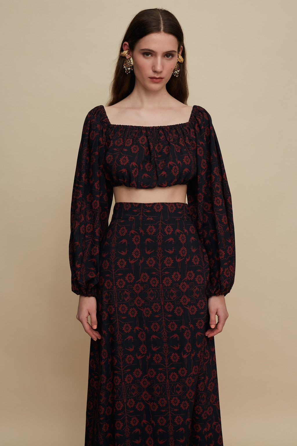 ANOGIA SKIRT (TREE OF LIFE B/R PRINT)