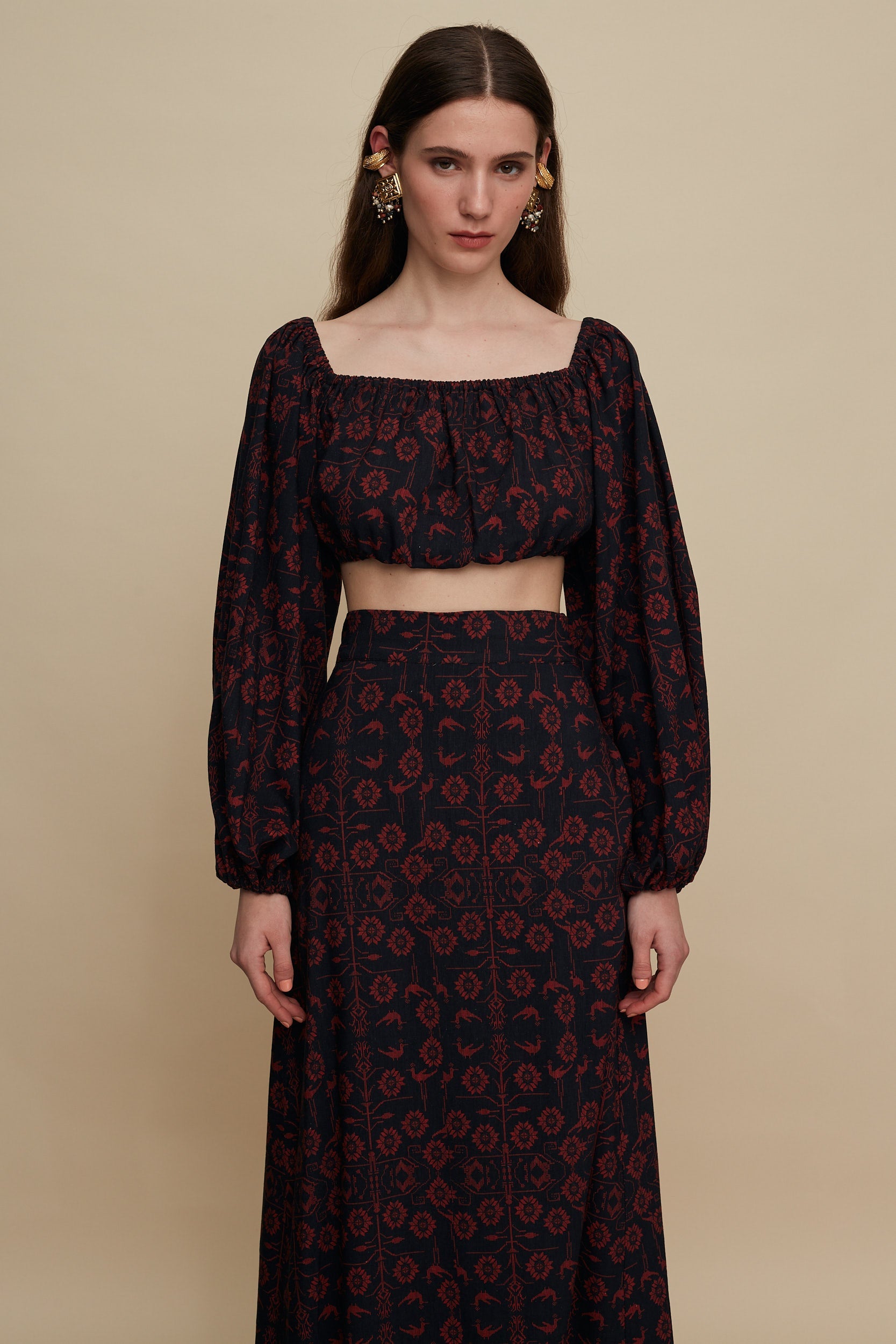 ANOGIA SKIRT (TREE OF LIFE B/R PRINT)