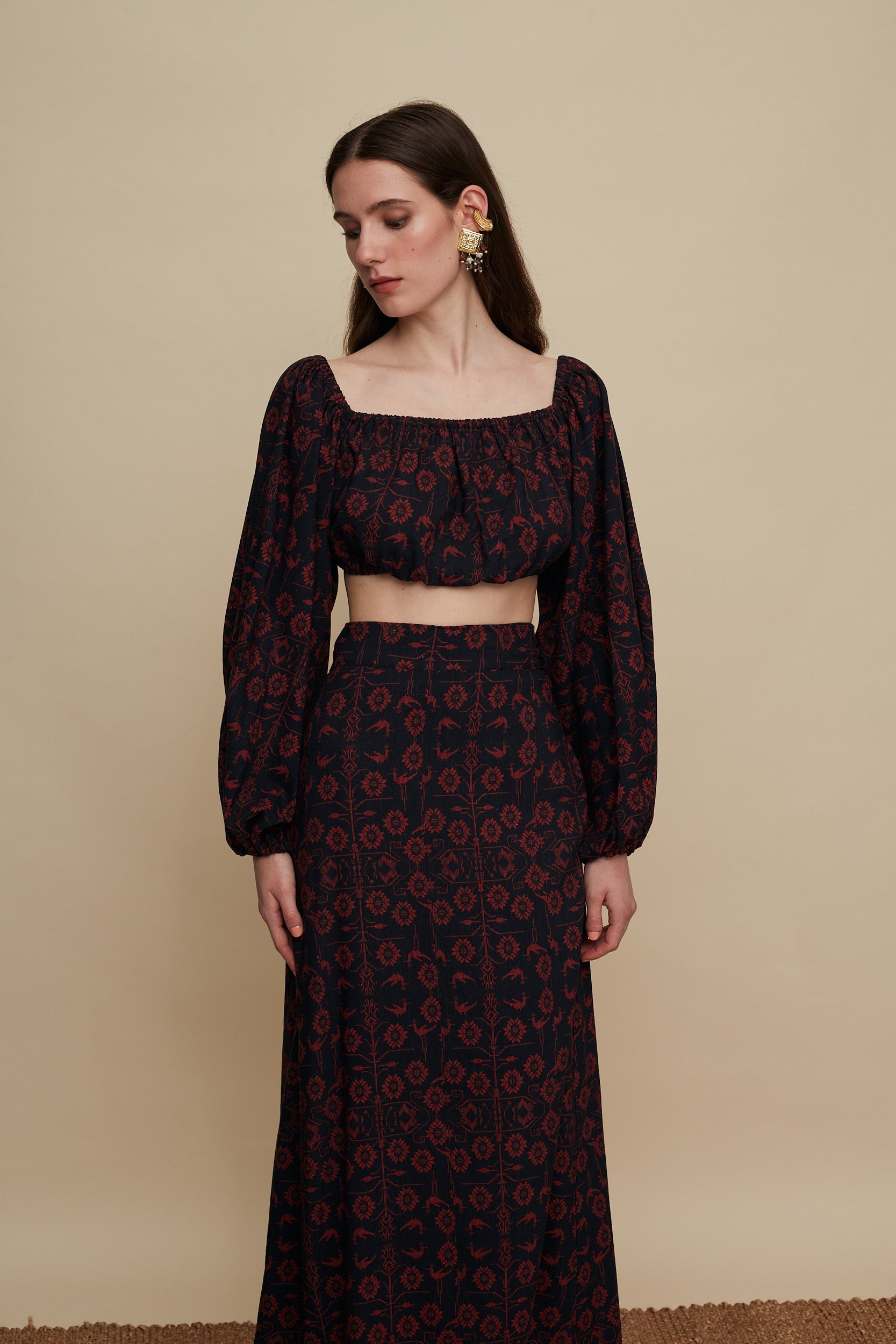 ANOGIA SKIRT (TREE OF LIFE B/R PRINT)