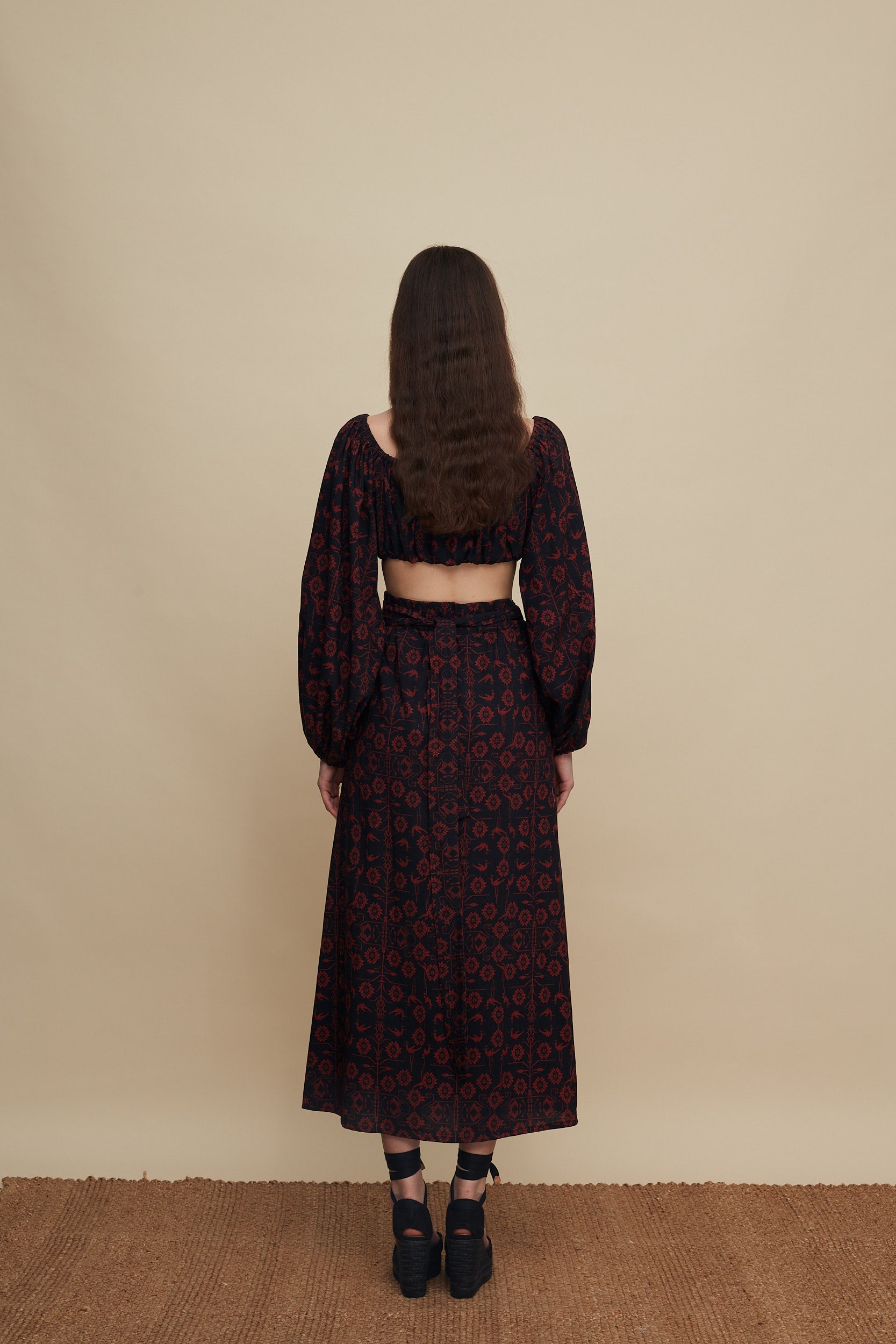 ANOGIA SKIRT (TREE OF LIFE B/R PRINT)