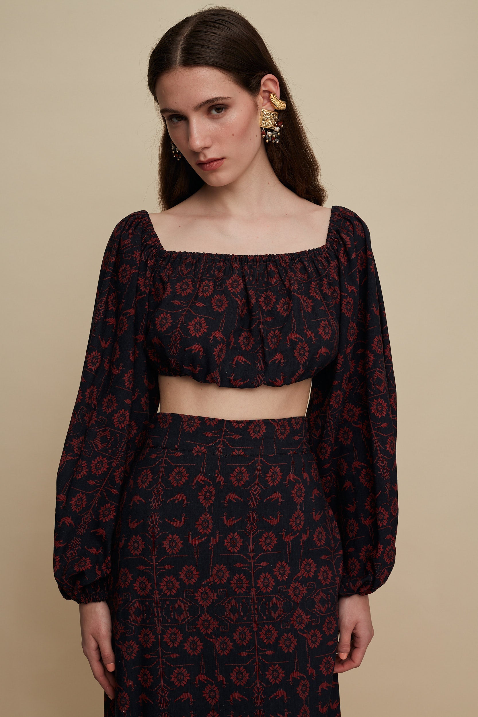 CRETA CROP TOP (TREE OF LIFE B/R PRINT)