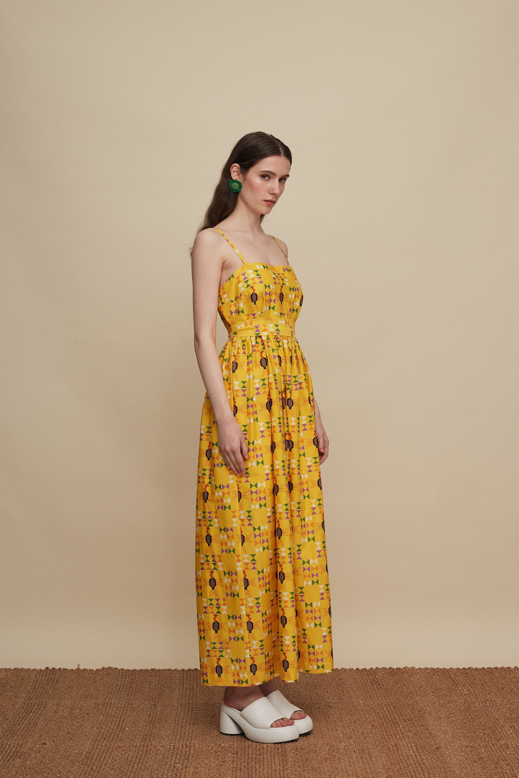 ZAROS MAXI DRESS (FOLK BIRD PRINT)
