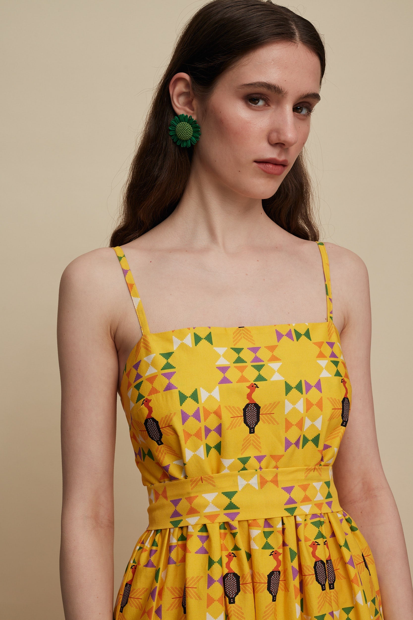 ZAROS MAXI DRESS (FOLK BIRD PRINT)