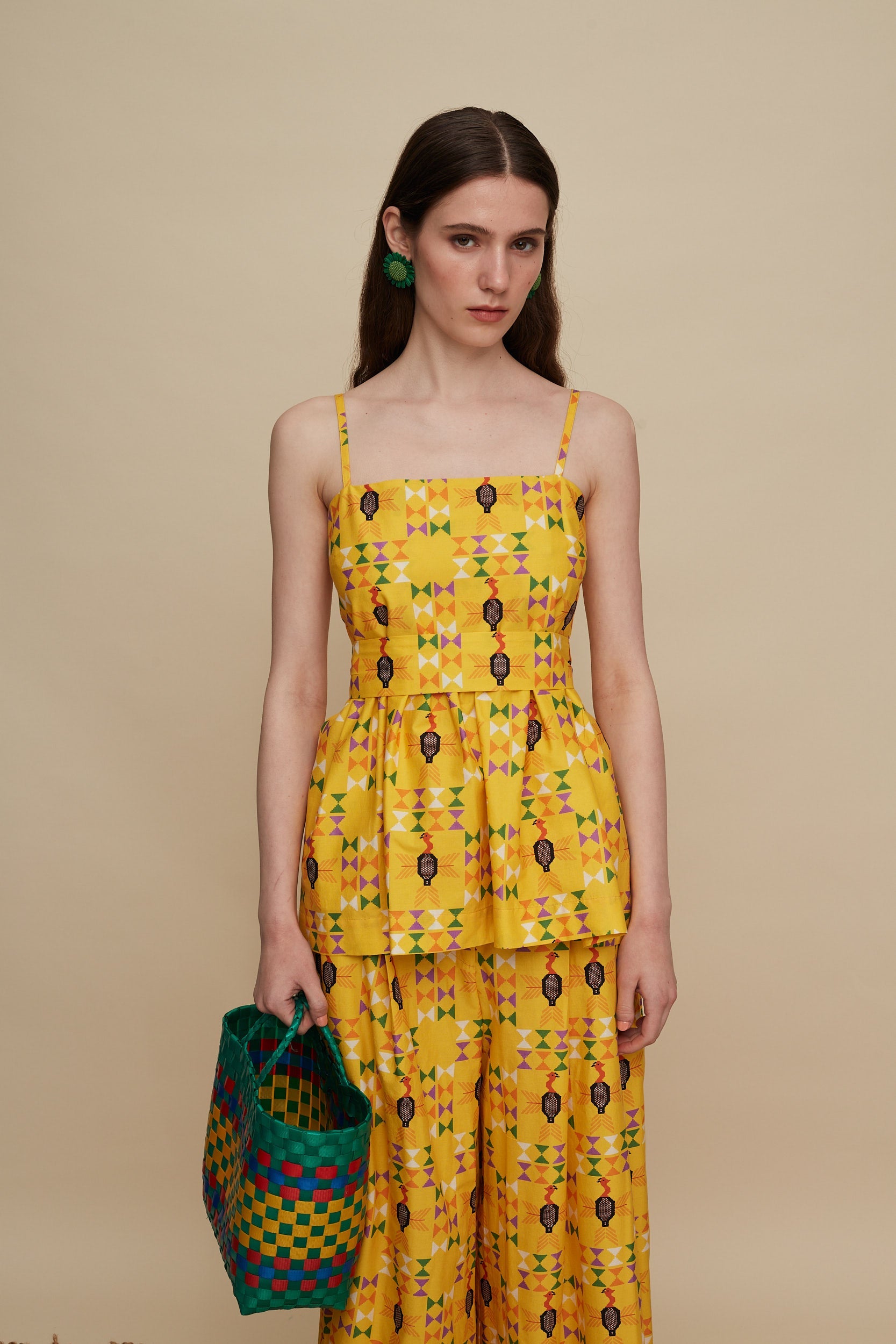 KISSAMOS TOP (FOLK BIRD PRINT)