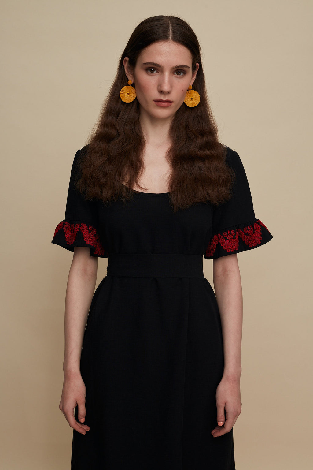 MESOCHORI MAXI DRESS (BLACK EMBROIDERED)