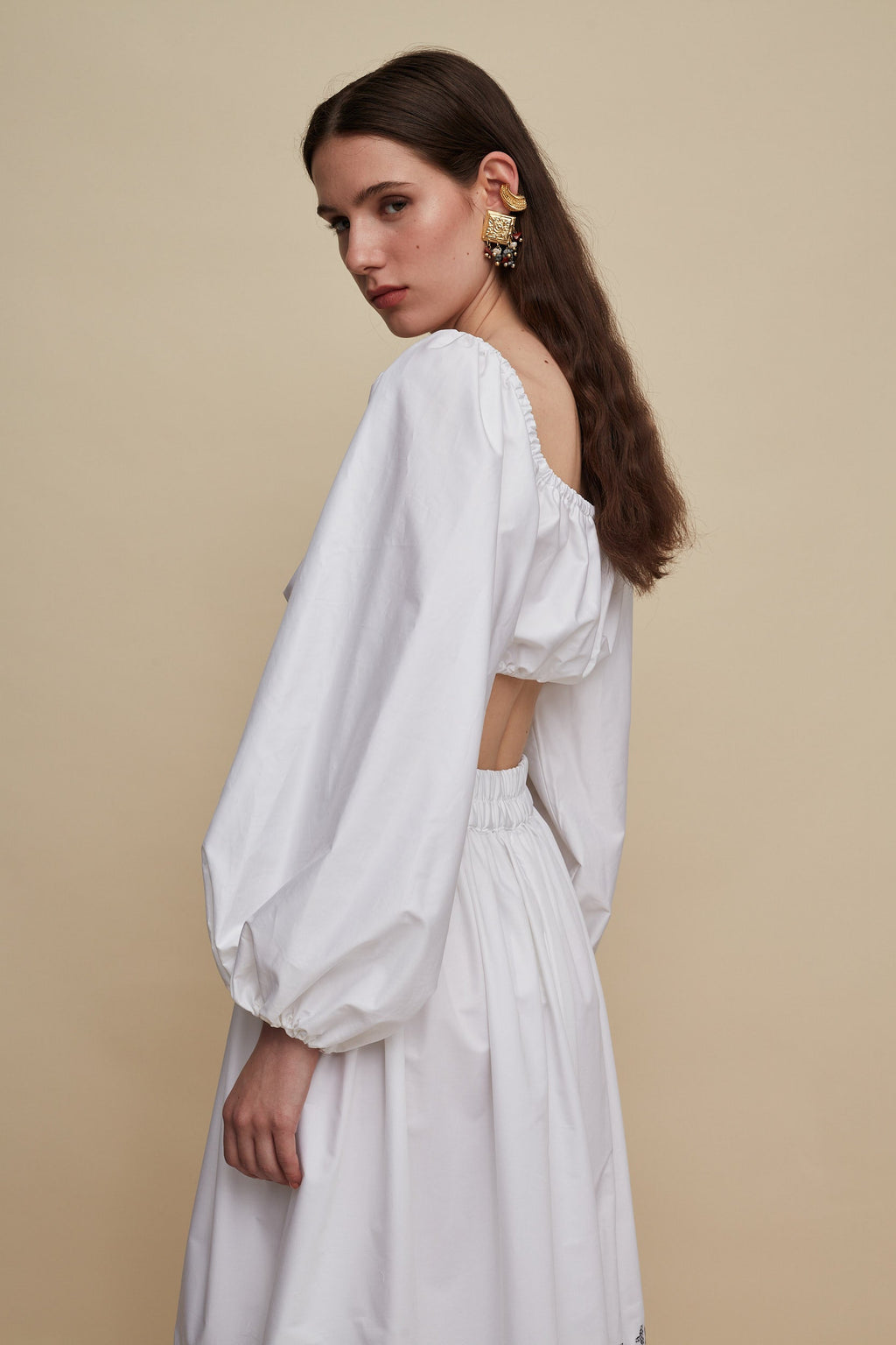 AMNISOS MAXI SKIRT (WHITE EMBROIDERED)