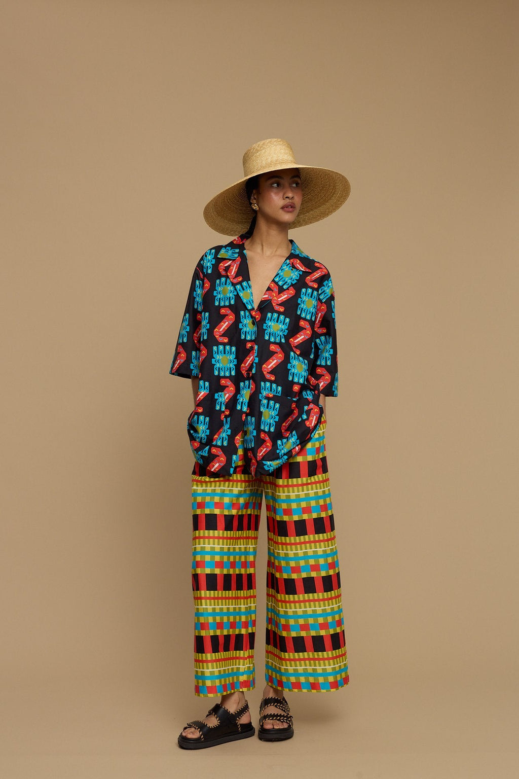 SHIRT KOUFONISI (NAXOS CUSHION MULTI BLACK PRINT)