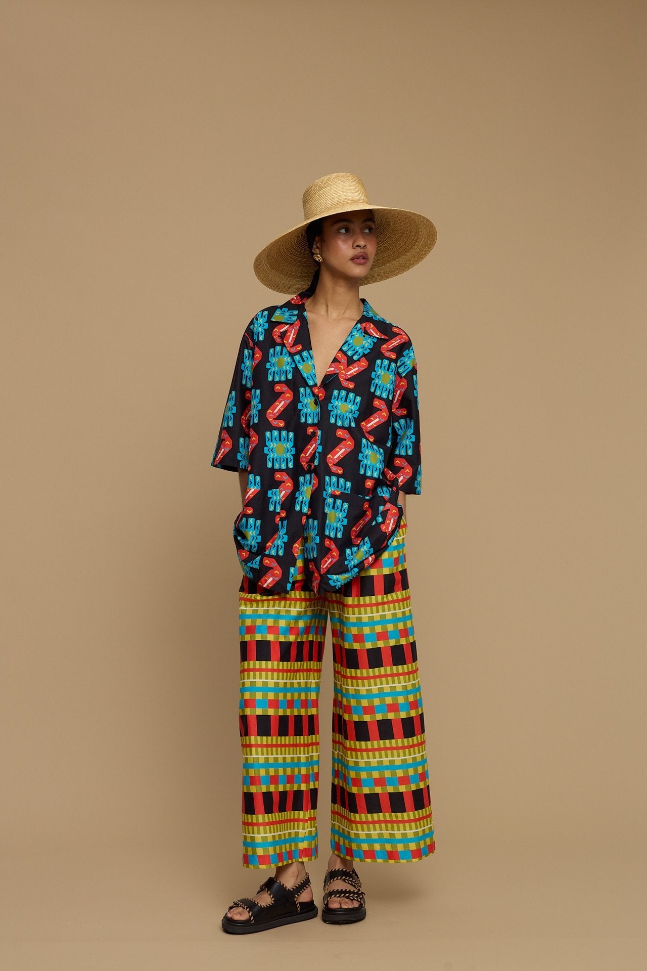 SHIRT KOUFONISI (NAXOS CUSHION MULTI BLACK PRINT)