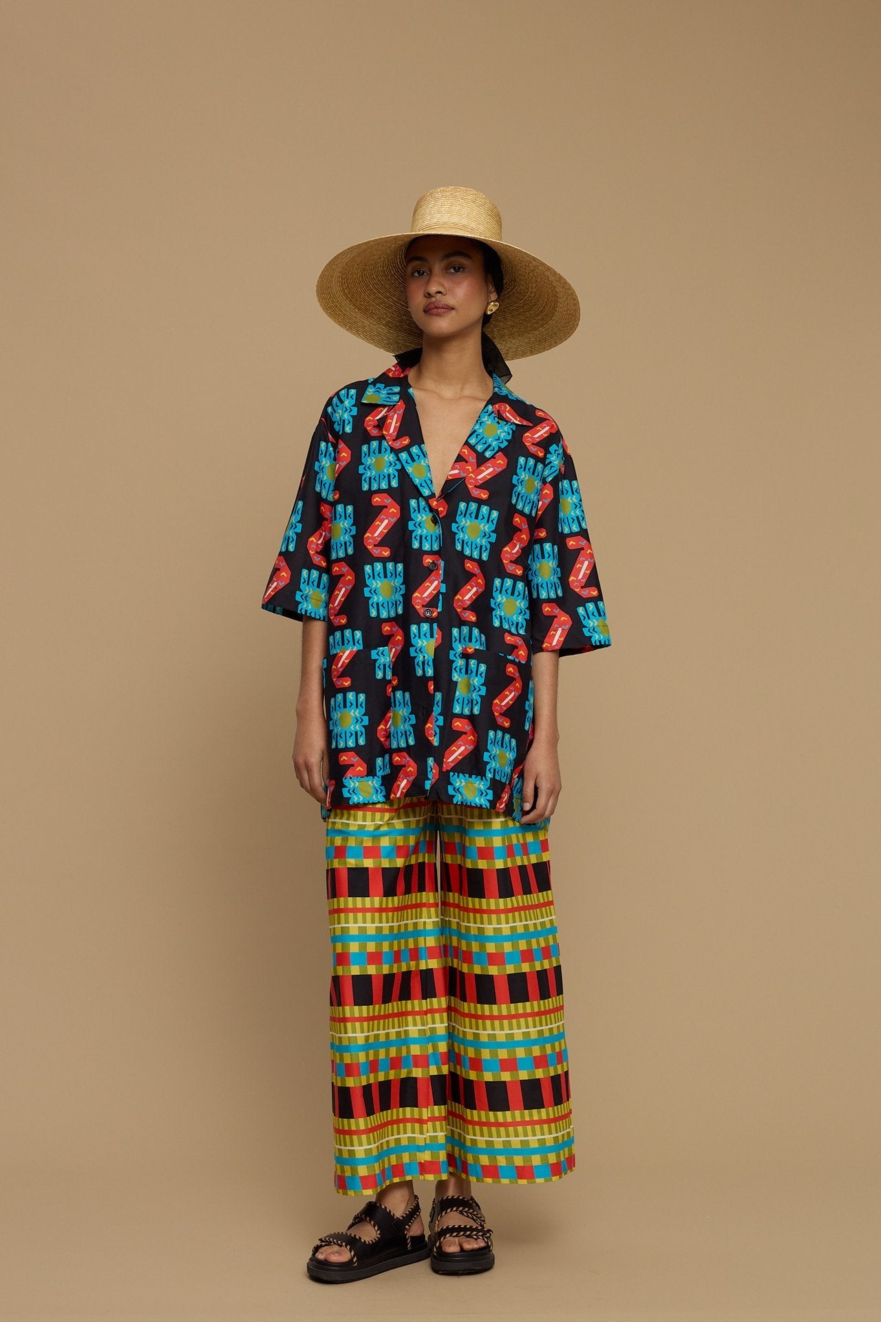 SHIRT KOUFONISI (NAXOS CUSHION MULTI BLACK PRINT)