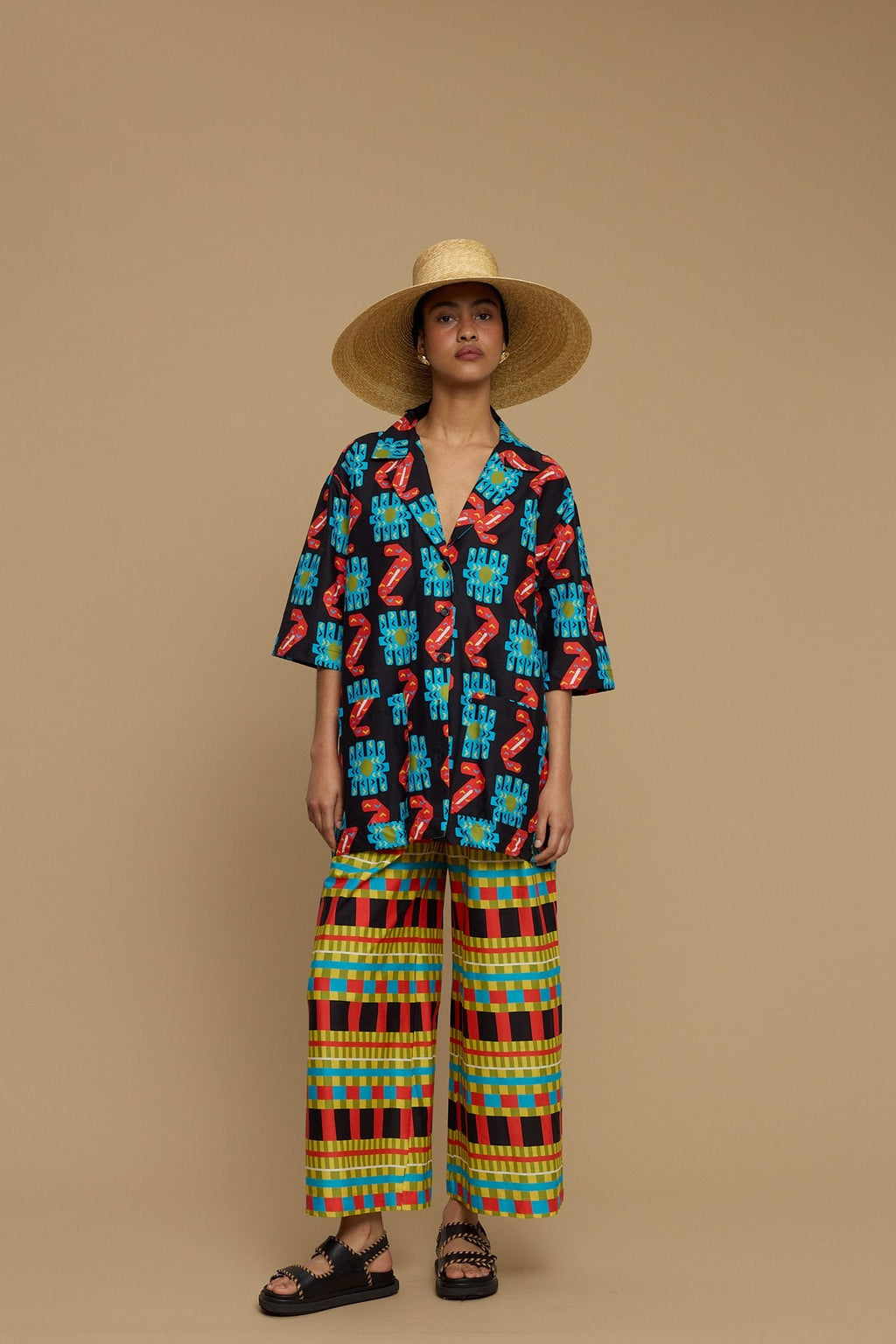 PANTS KOUFONISI (NAXOS CUSHION MULTI BLACK PRINT)