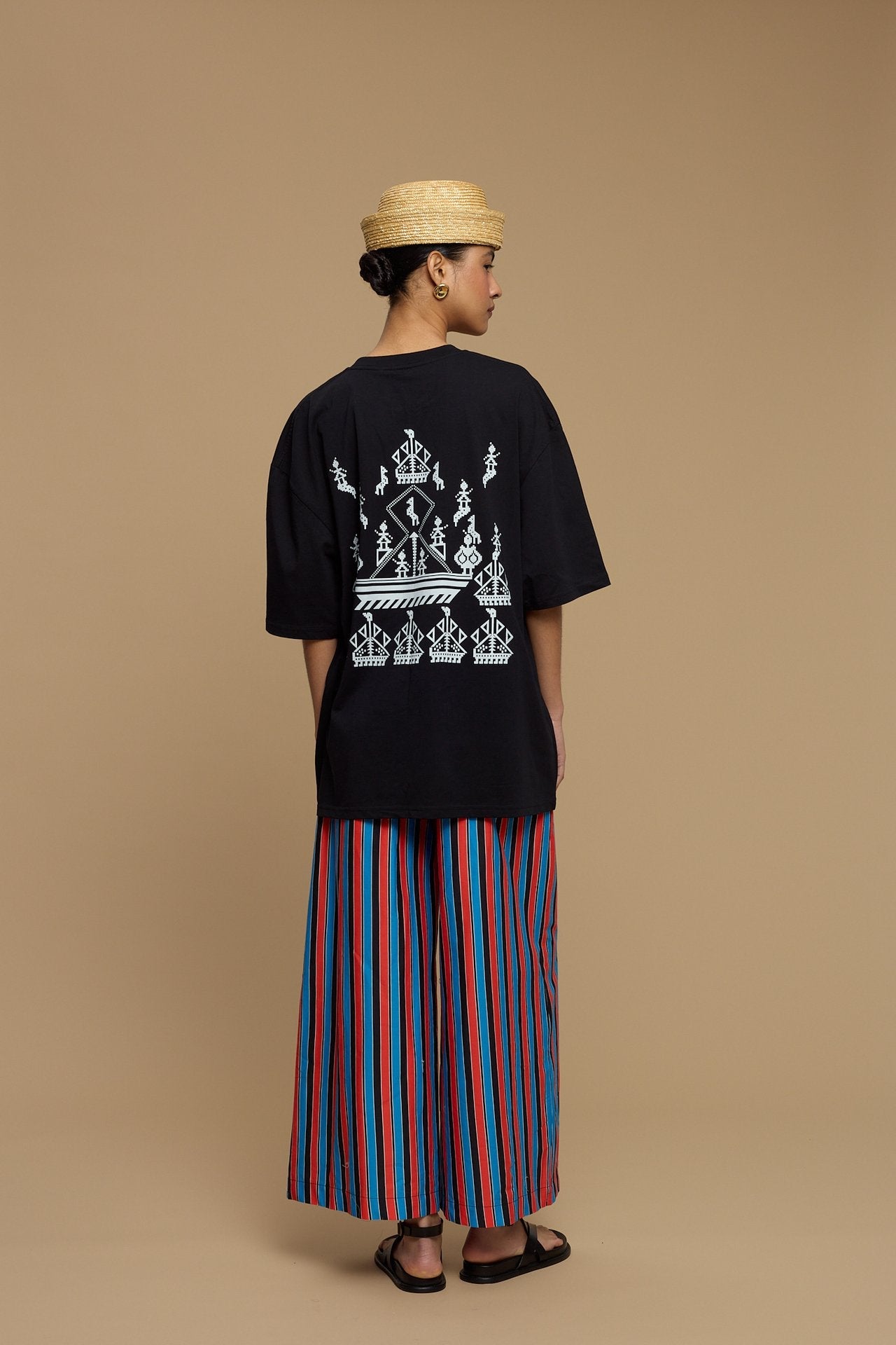 PANTS KOUFONISI (STRIPES BLACK/BLUE/RED)