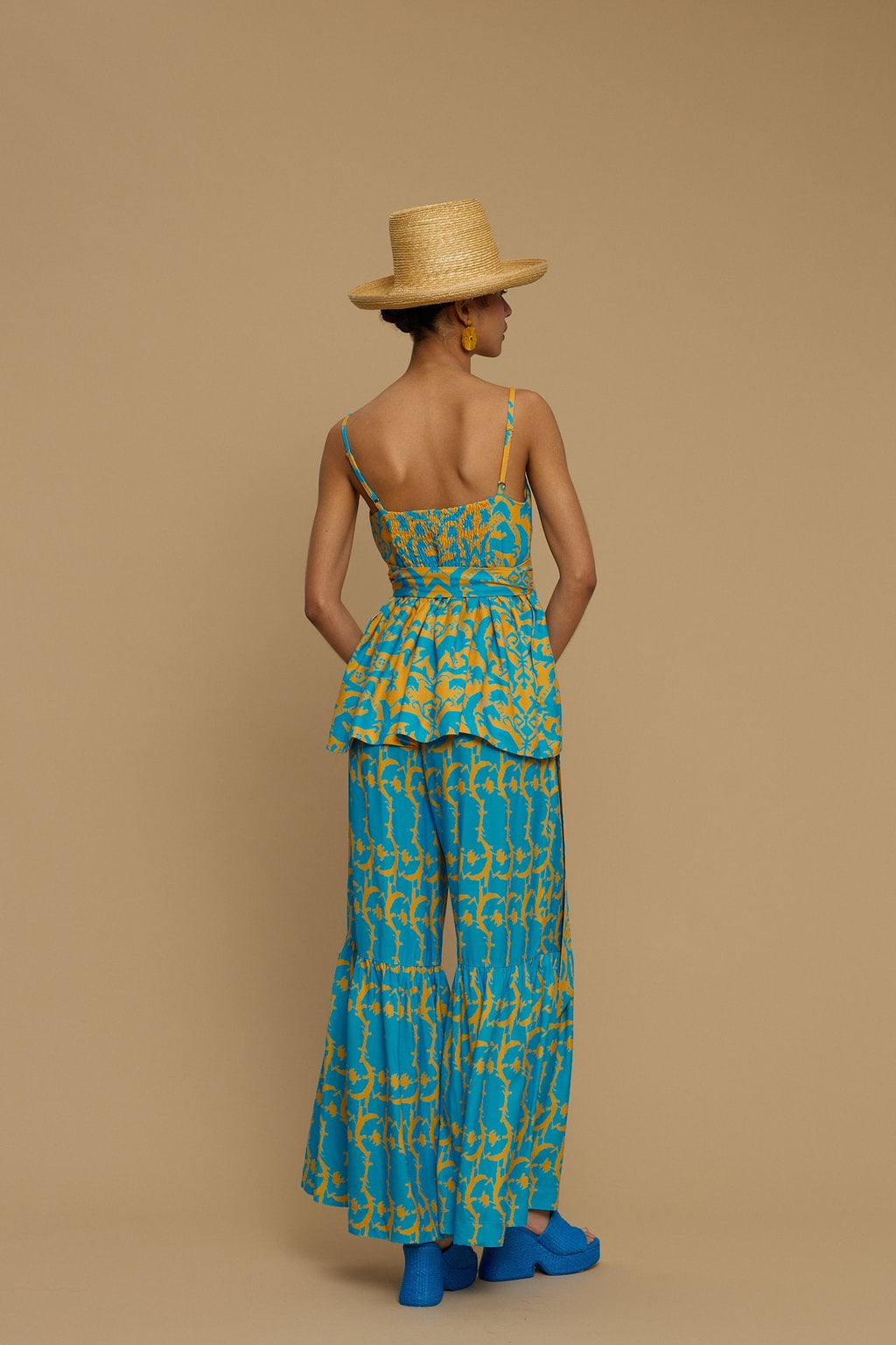 PANTS AMORGOS (CYCLADES ORANGE/BLUE PRINT)