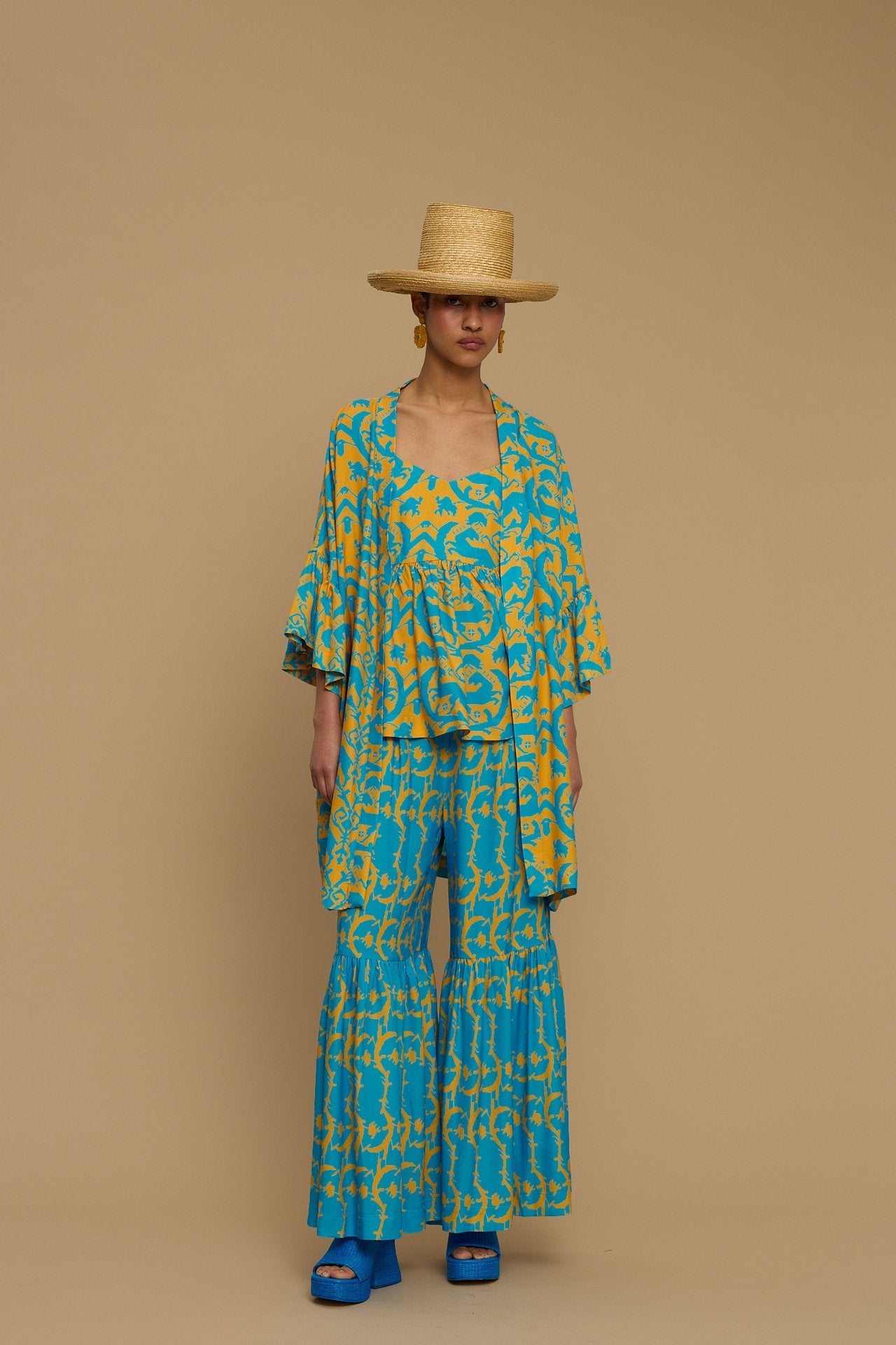 PANTS AMORGOS (CYCLADES ORANGE/BLUE PRINT)