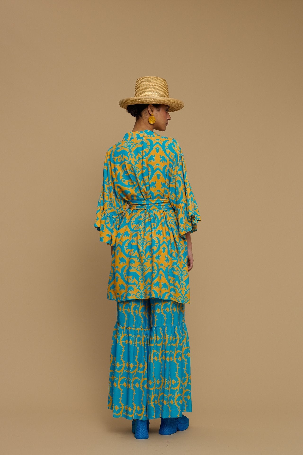 KIMONO AMORGOS  (CYCLADES ORANGE/BLUE PRINT)
