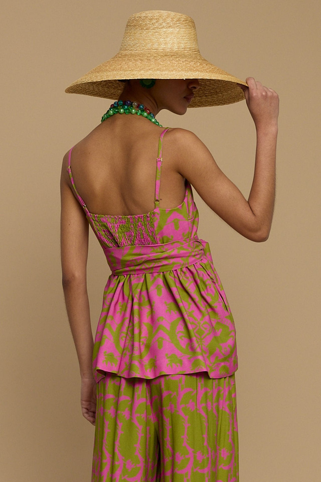 TOP DONOUSA (CYCLADES GREEN/PINK PRINT)