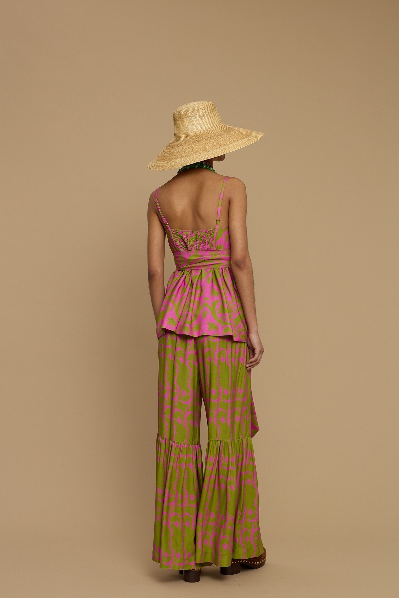 TOP DONOUSA (CYCLADES GREEN/PINK PRINT)
