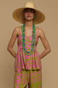 TOP DONOUSA (CYCLADES GREEN/PINK PRINT)