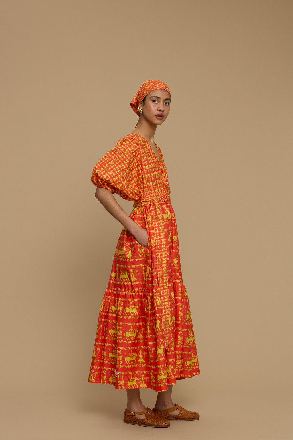MAXI DRESS SANTORINI (ANAFI RED PRINT)