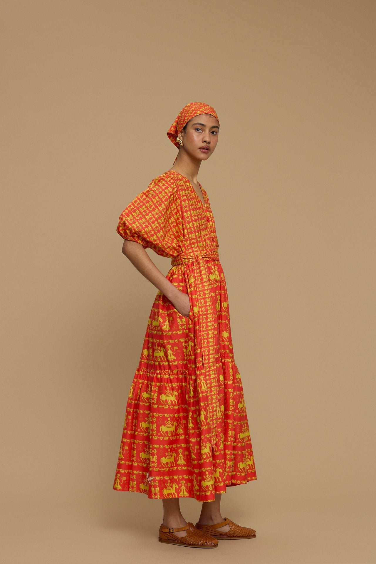 MAXI DRESS SANTORINI (ANAFI RED PRINT)