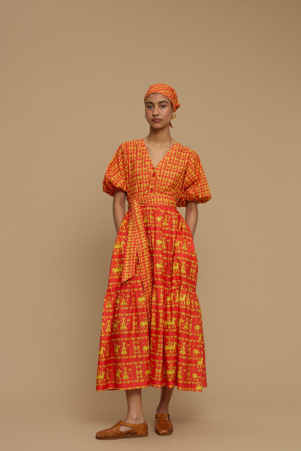 MAXI DRESS SANTORINI (ANAFI RED PRINT)