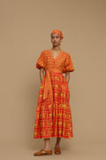 MAXI DRESS SANTORINI (ANAFI RED PRINT)