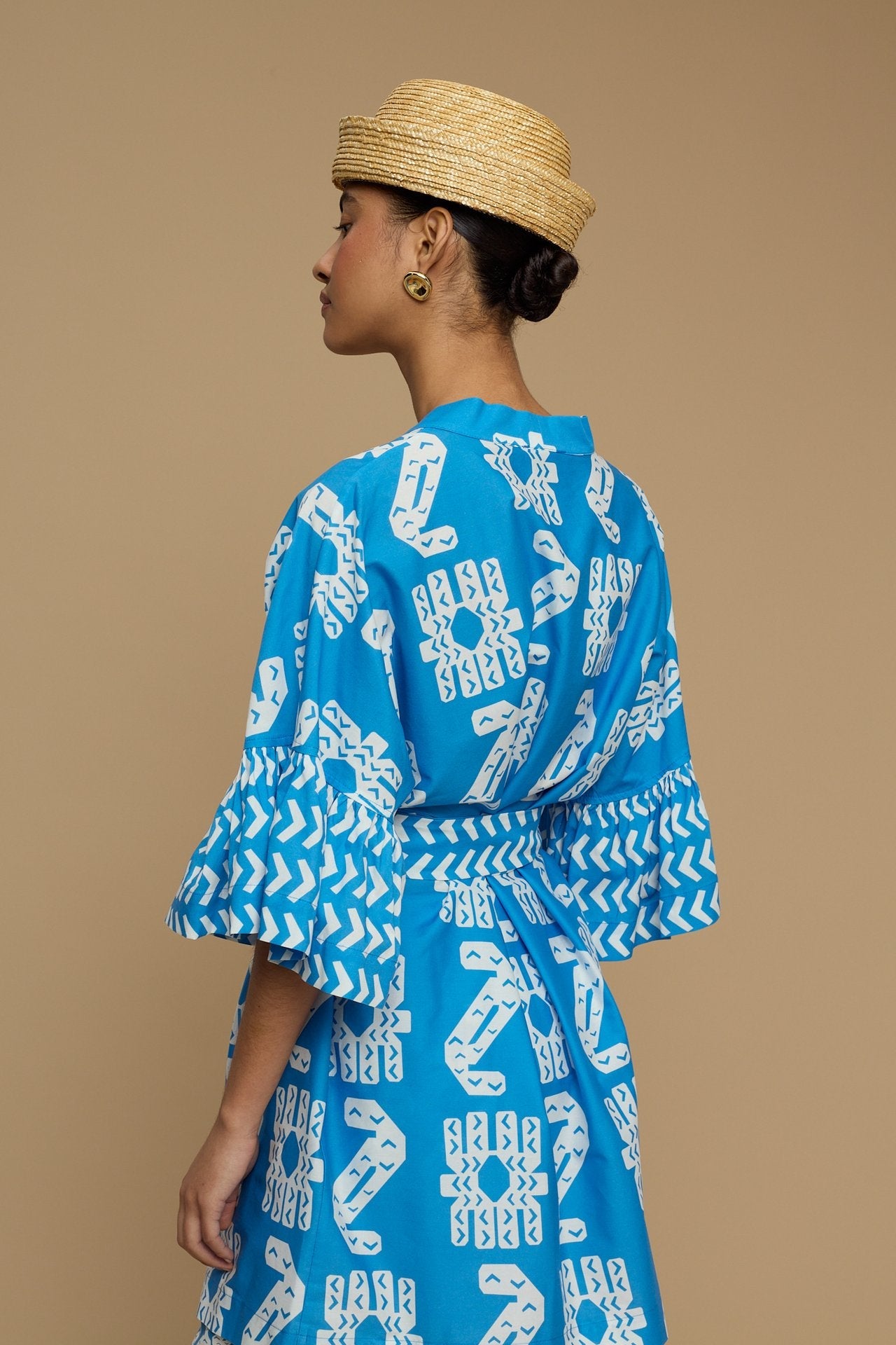 KIMONO AMORGOS (NAXOS CUSHION BLUE&WHITE PRINT)