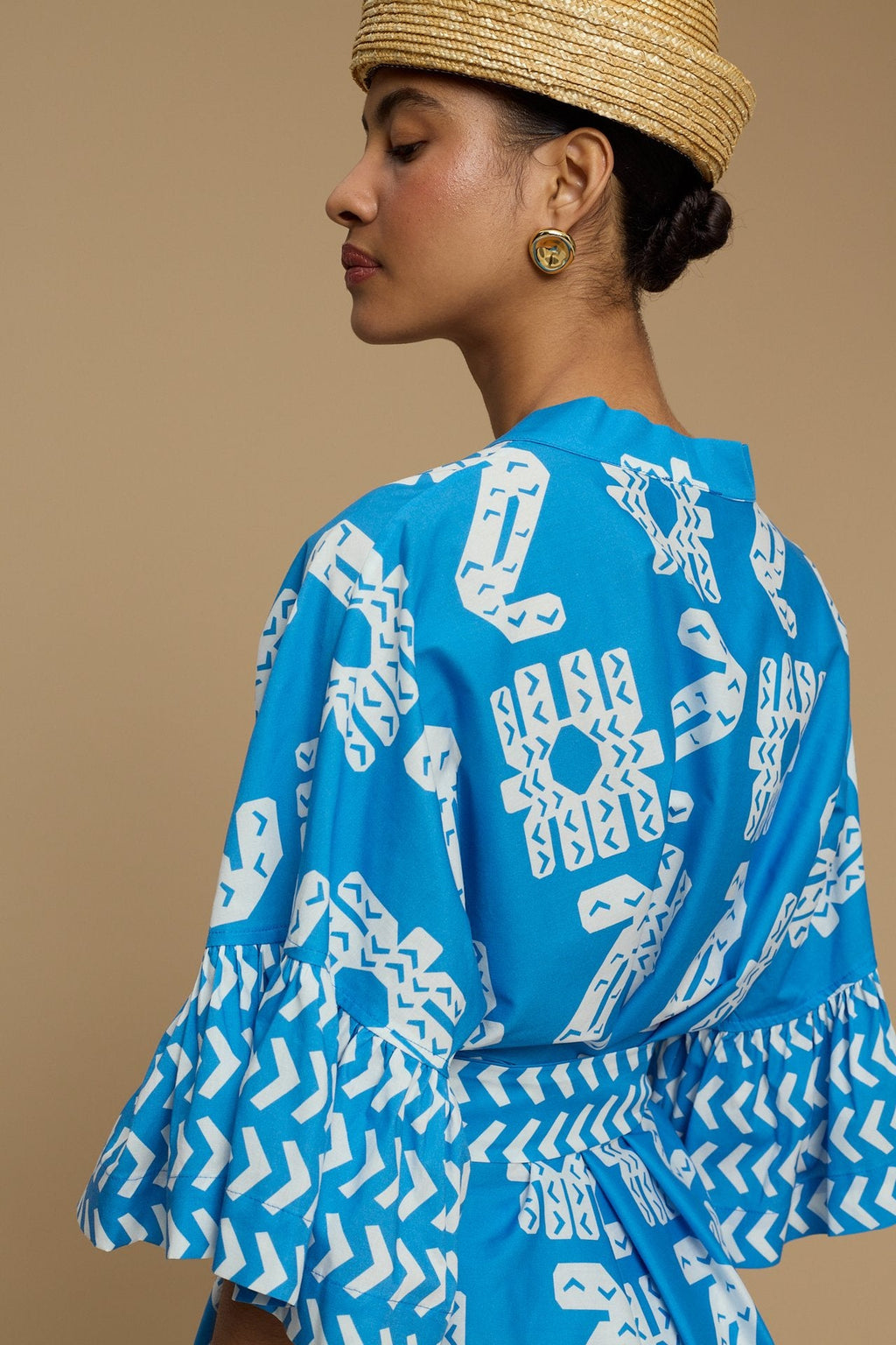 KIMONO AMORGOS (NAXOS CUSHION BLUE&WHITE PRINT)