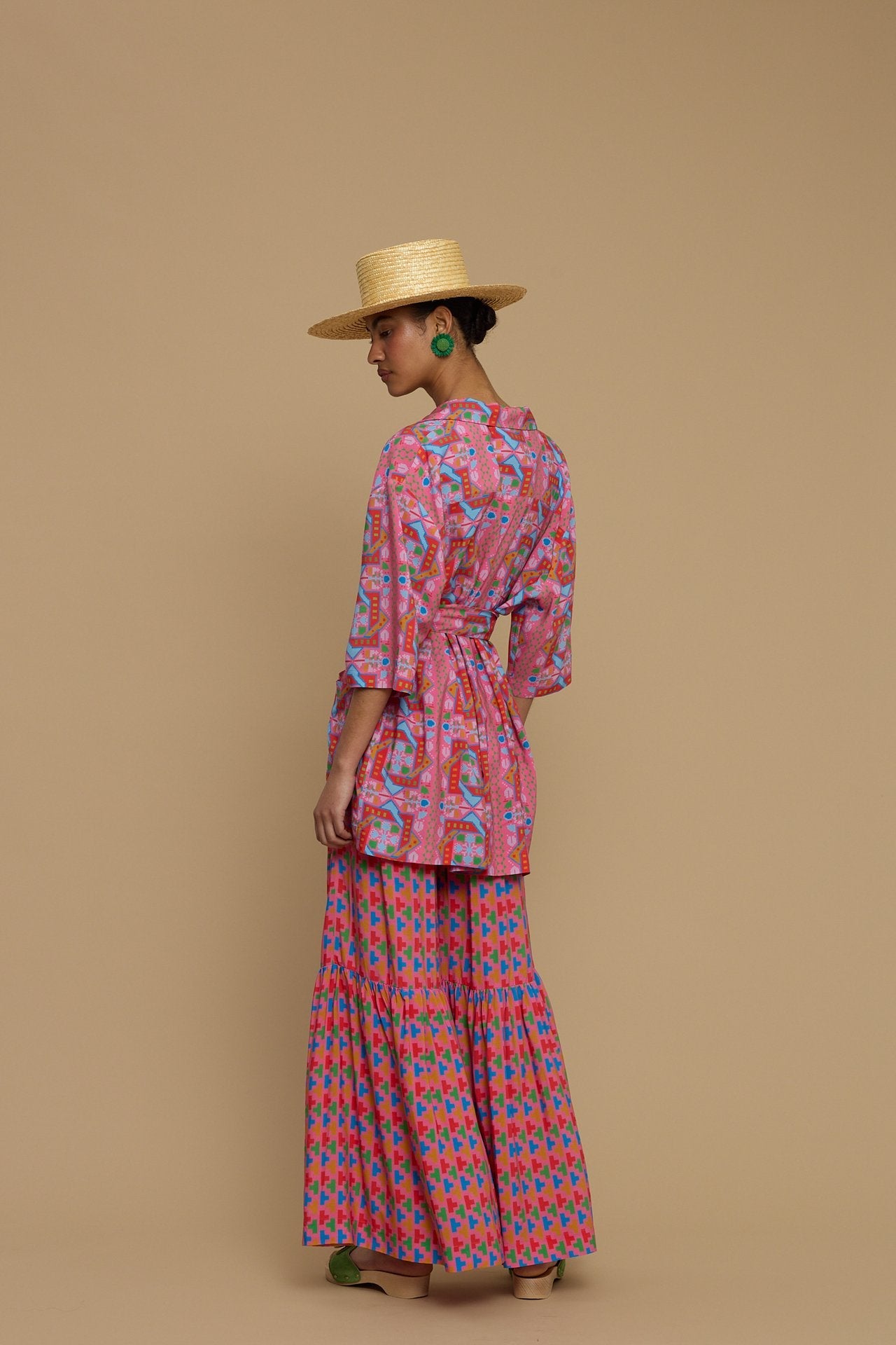 SHIRT KOUFONISI (AMORGOS RECTANGULAR PINK PRINT)