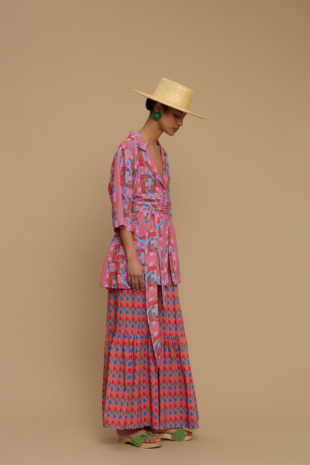 PANTS AMORGOS (AMORGOS RECTANGULAR PINK PRINT)