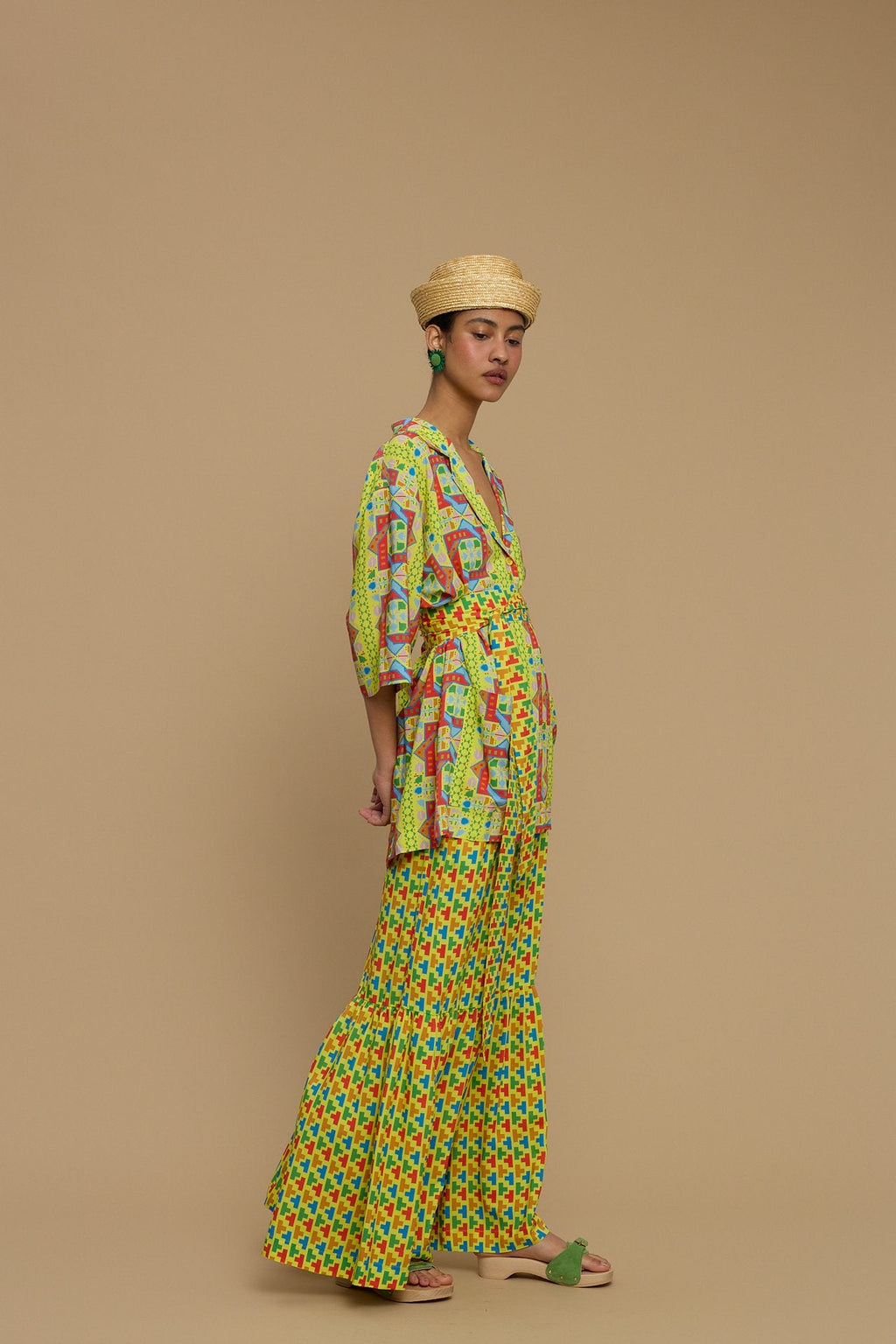 SHIRT KOUFONISI (AMORGOS RECTANGULAR YELLOW PRINT)
