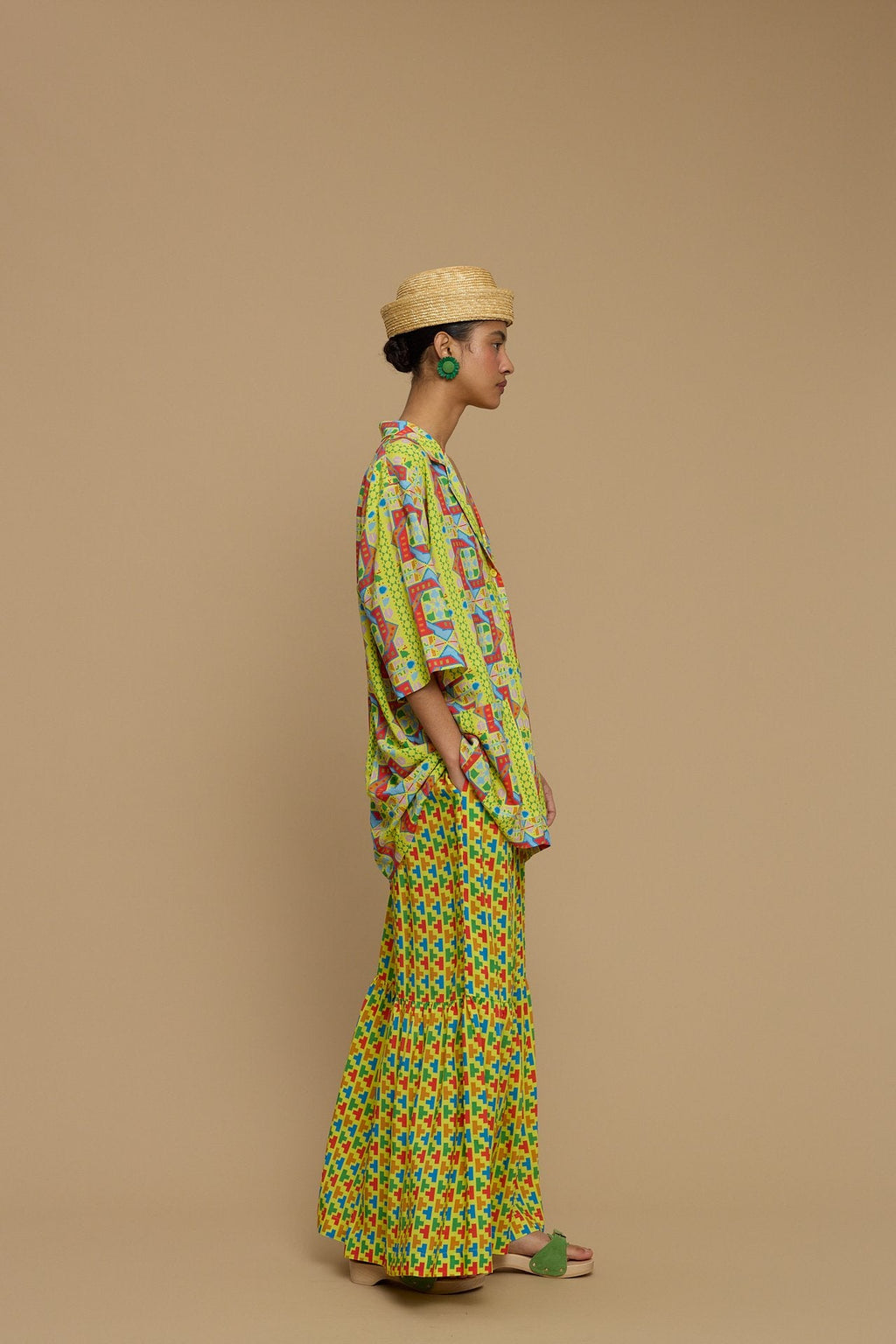 SHIRT KOUFONISI (AMORGOS RECTANGULAR YELLOW PRINT)
