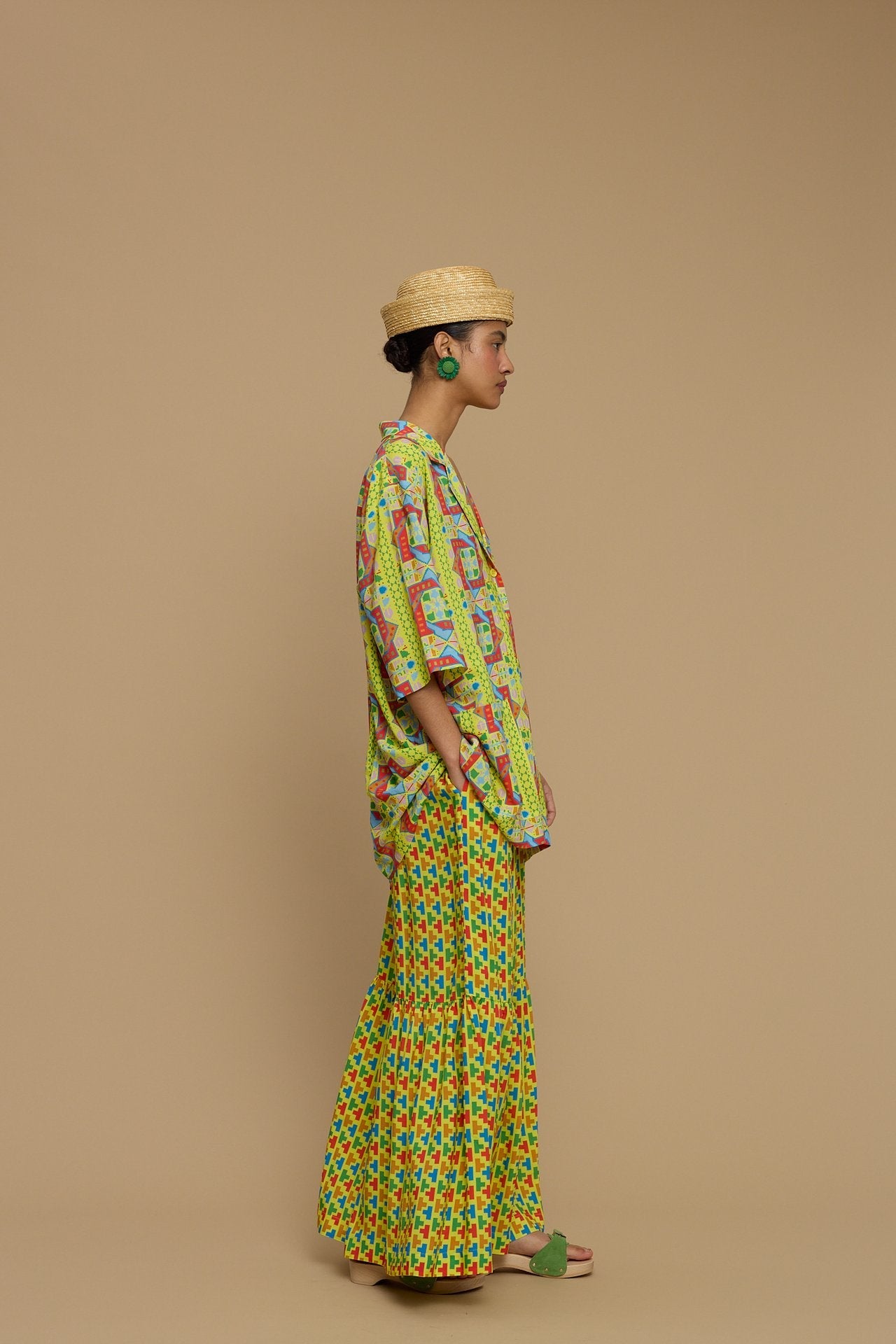 SHIRT KOUFONISI (AMORGOS RECTANGULAR YELLOW PRINT)
