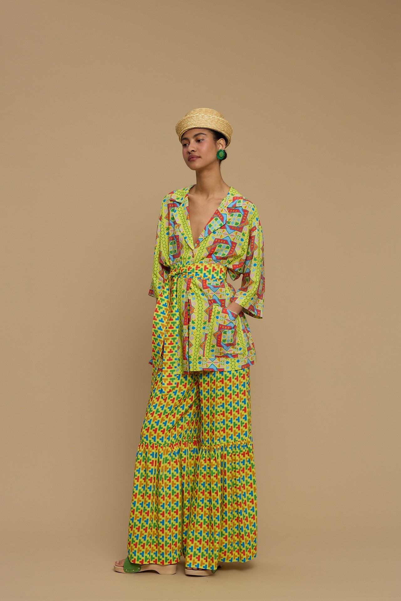 PANTS AMORGOS (AMORGOS RECTANGULAR YELLOW PRINT)