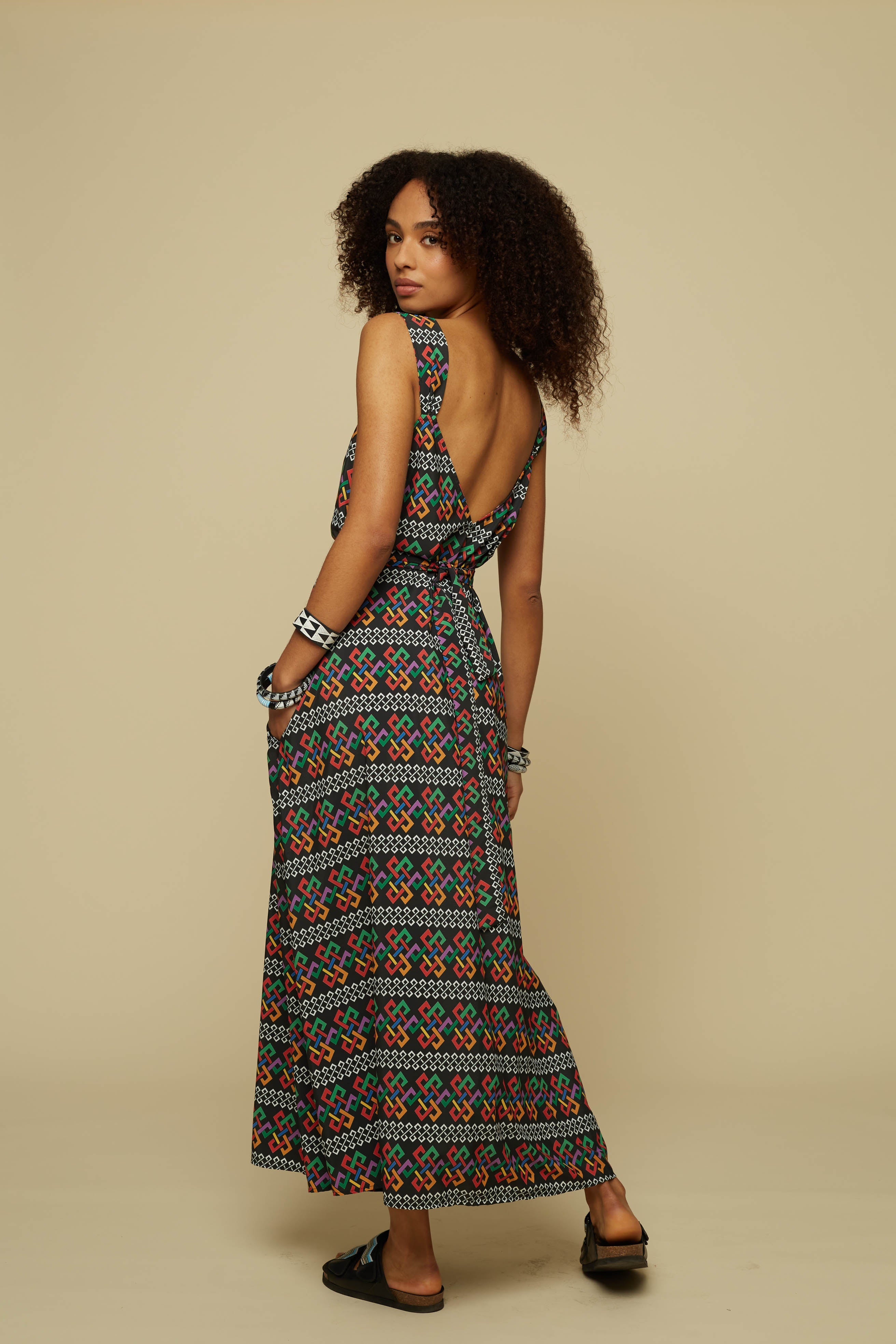 EPOS MAXI DRESS (Chain Print Black)