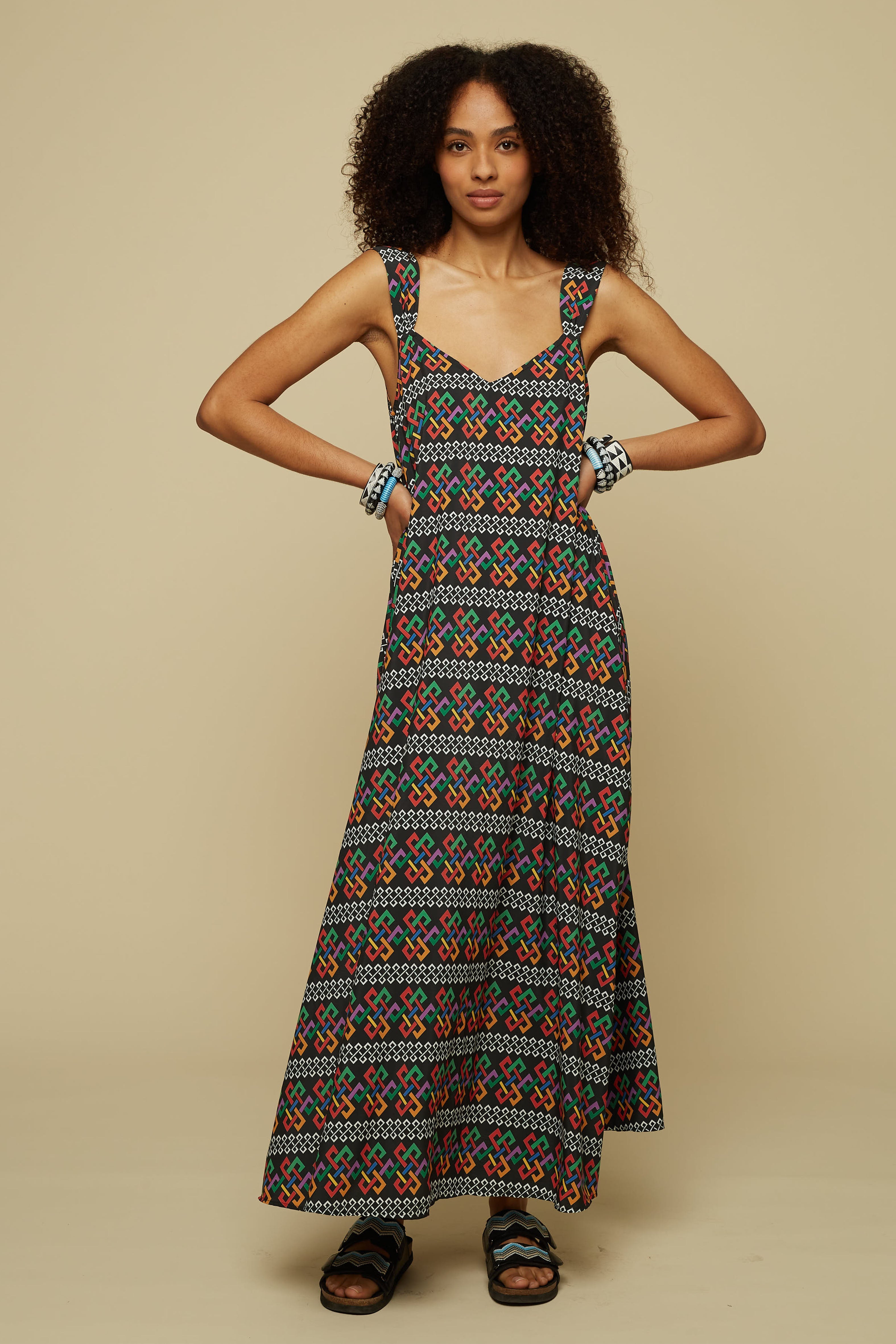 EPOS MAXI DRESS (Chain Print Black)