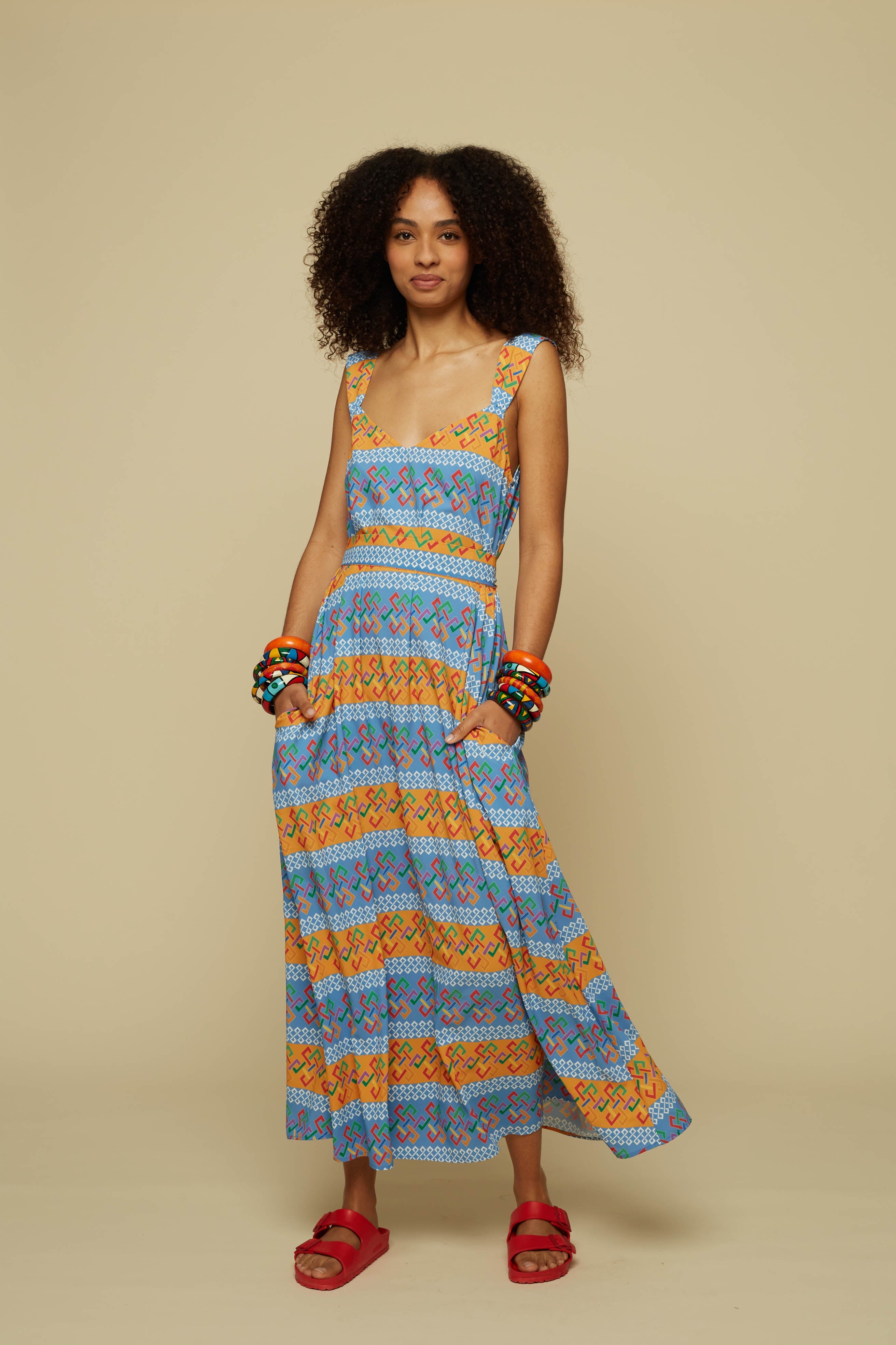 EPOS MAXI DRESS (Chain Print Orange)