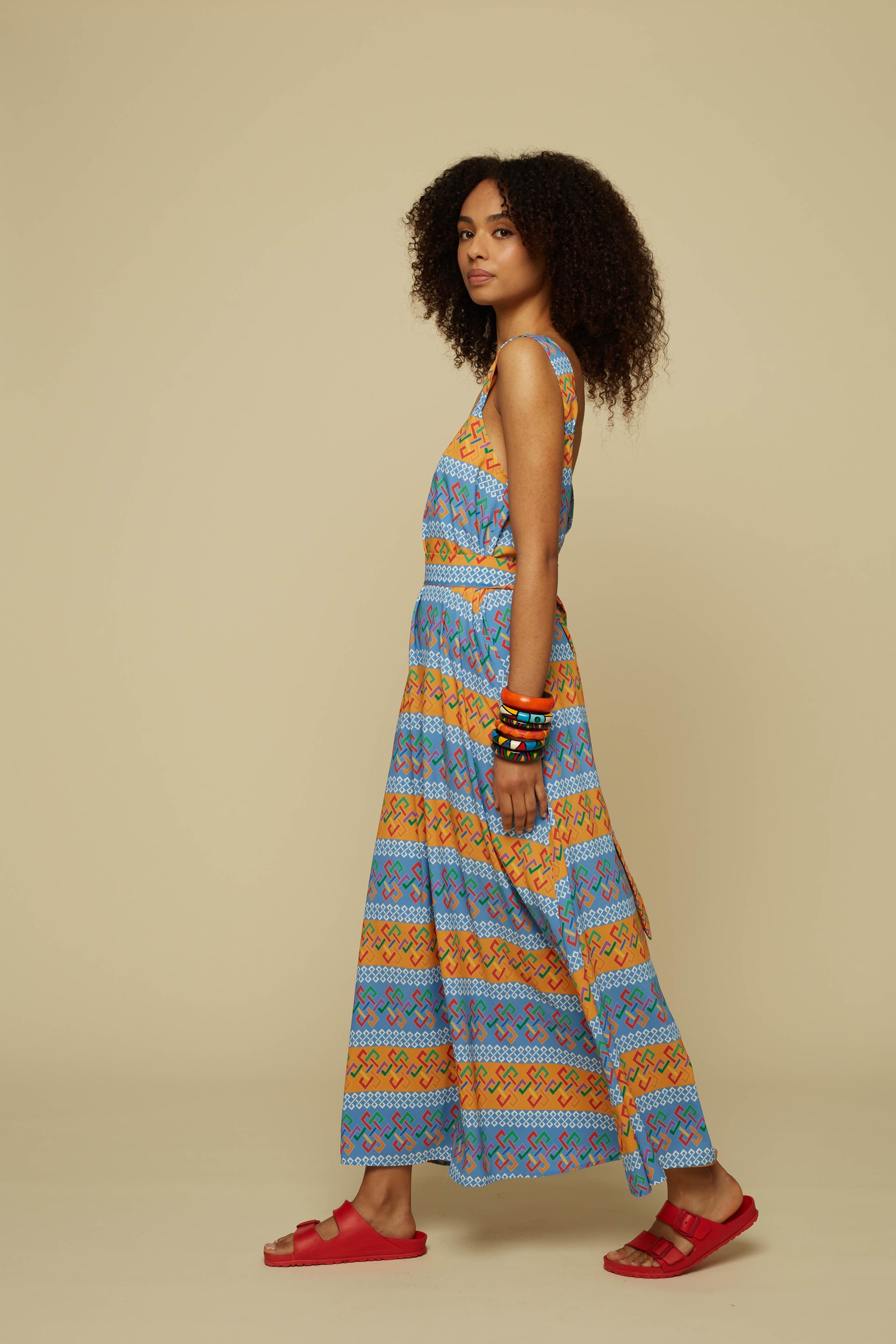 EPOS MAXI DRESS (Chain Print Orange)