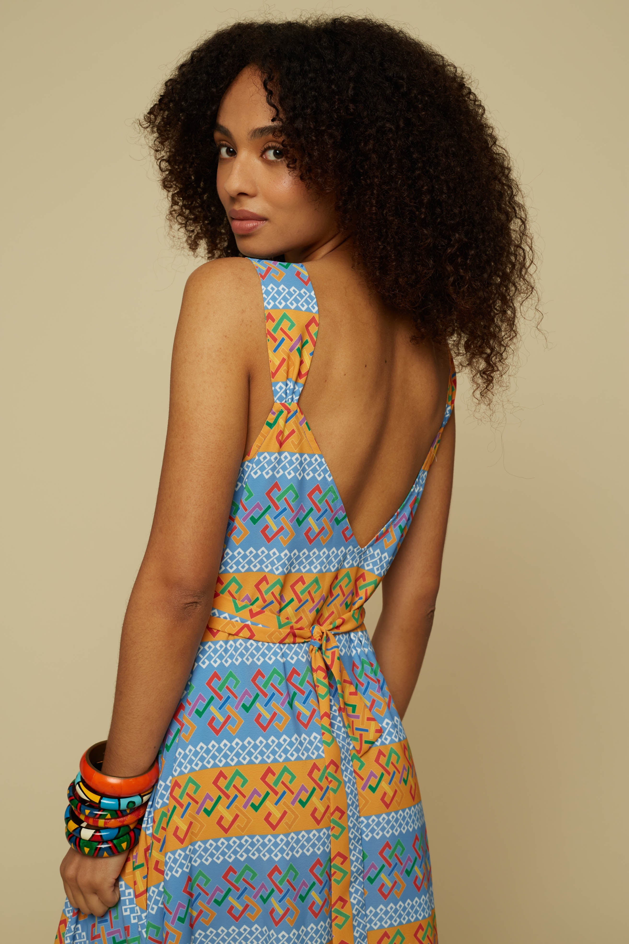 EPOS MAXI DRESS (Chain Print Orange)