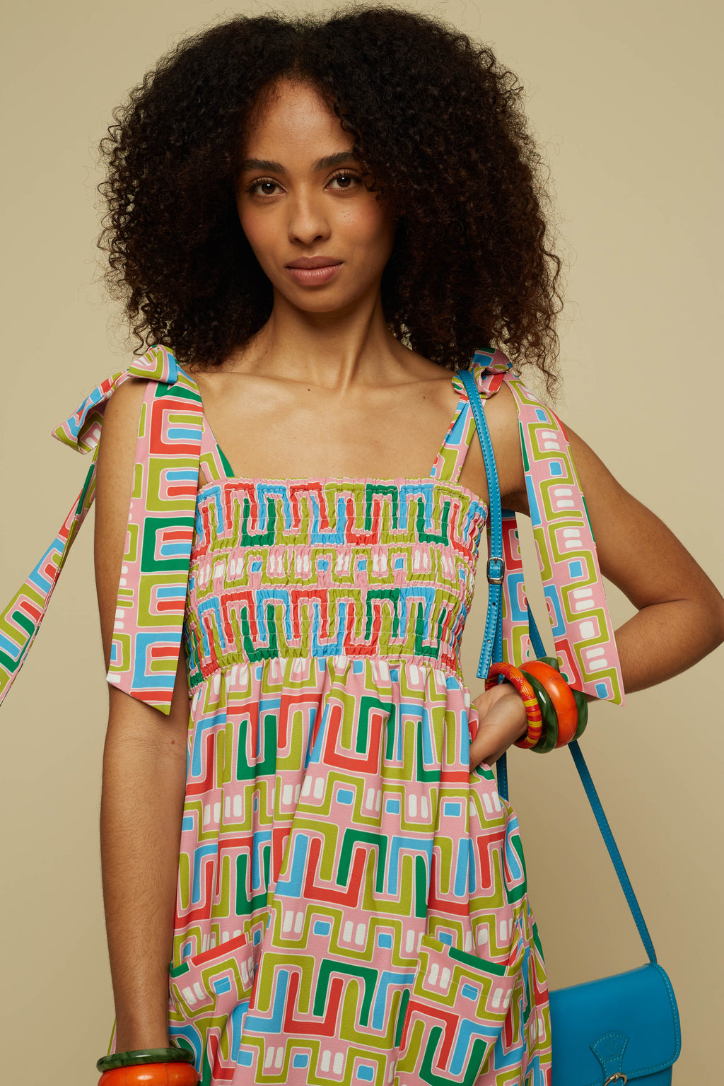 FORMA MINI DRESS (Pink Abstract Labyrinth)