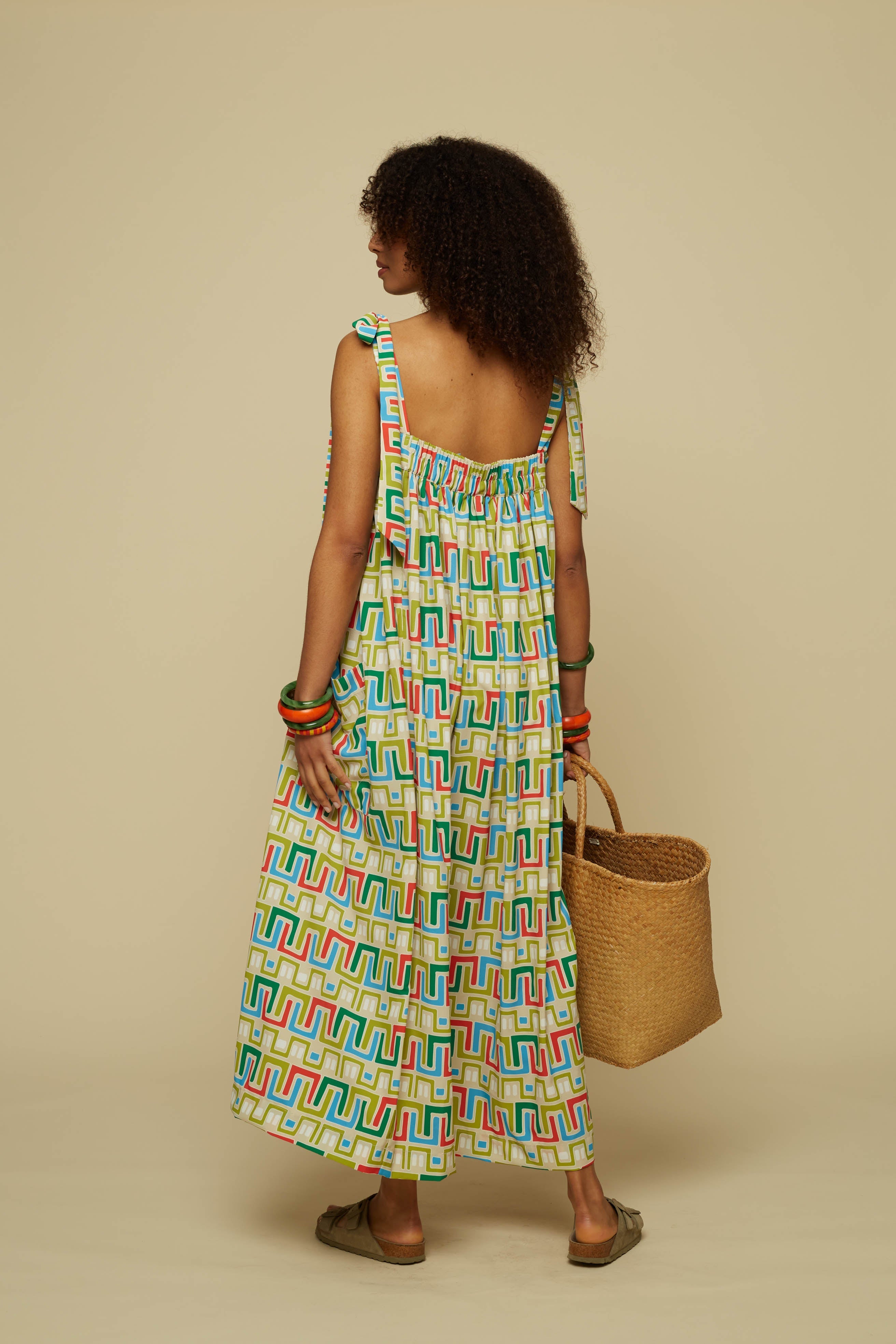 FORMA MAXI DRESS (Beige Abstract Labyrinth)