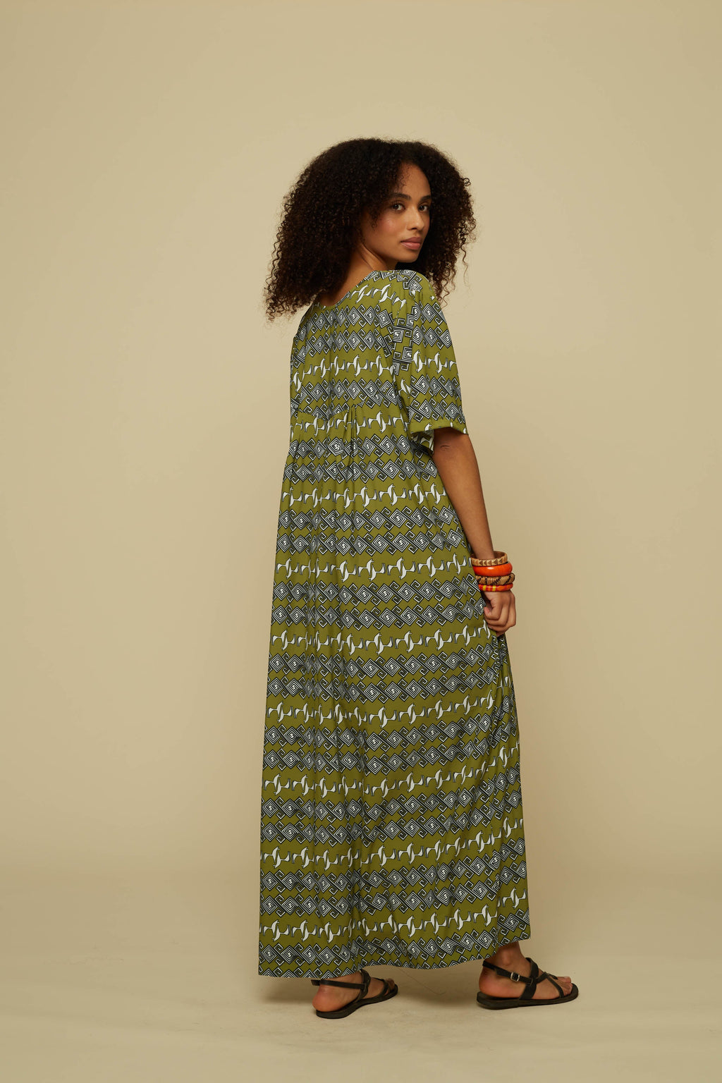 TECTON MAXI DRESS (Green Jewellery&Horses)