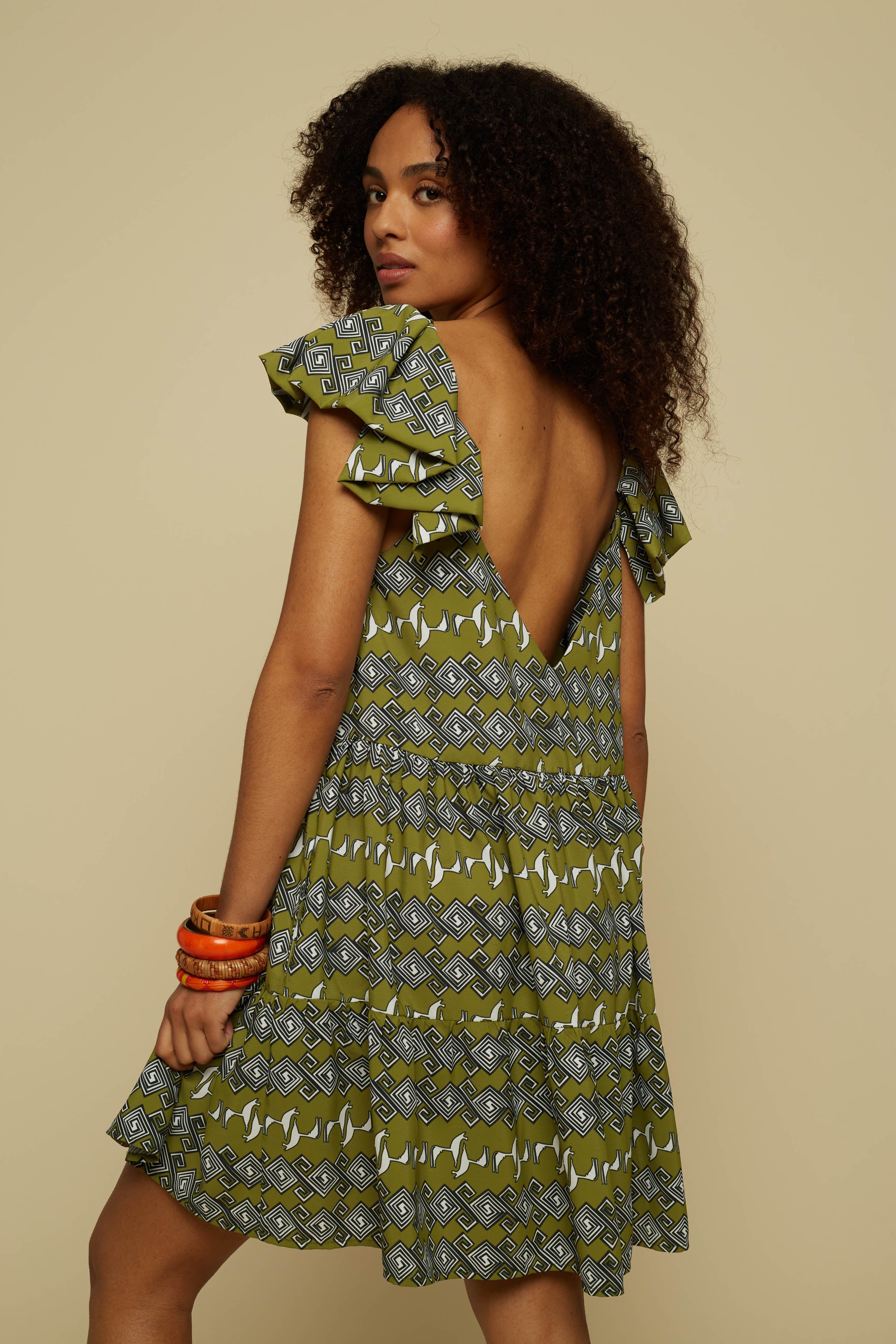 ALOGON MINI DRESS (Green Jewellery&Horses)